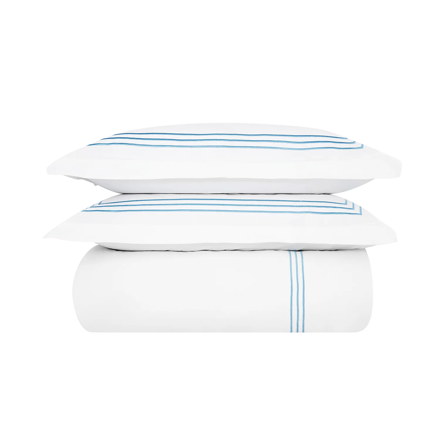 Belvedere Royal Blue Cord Embroidered 300 Thread Count Cotton Percale Duvet Set - Image 7