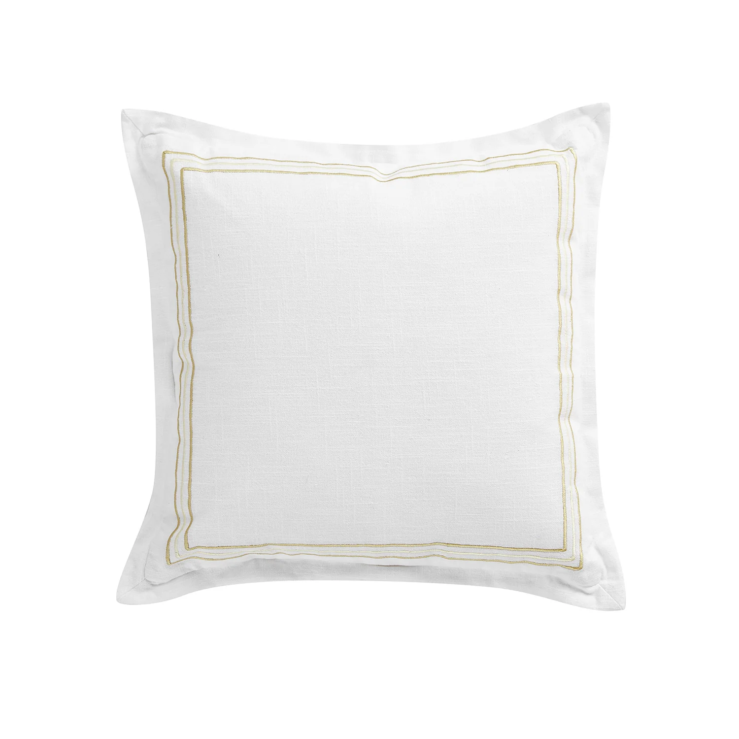 Belvedere Champagne Gold Cord Embroidered Cotton Cushion - Image 4