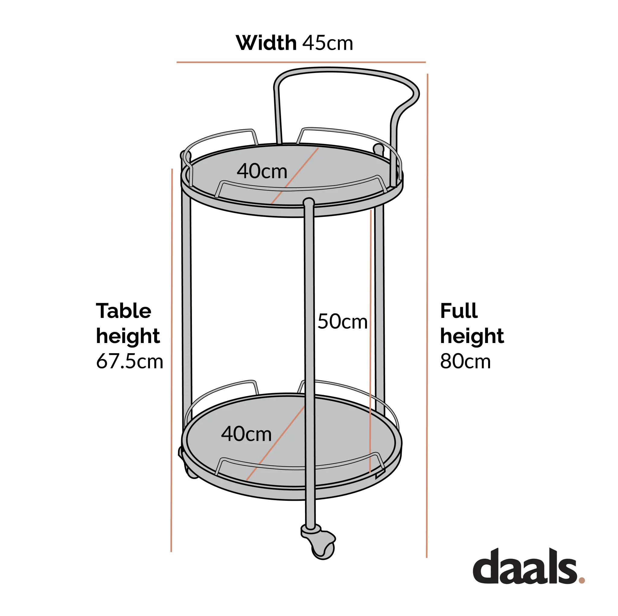 Berkeley Gold Effect Drink Trolley - Image 6