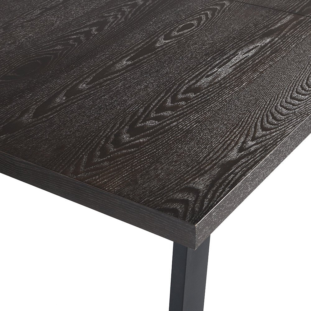 BERN 6-8 Seater Dark Oak Extending Dining Table with Metal Legs - Image 12