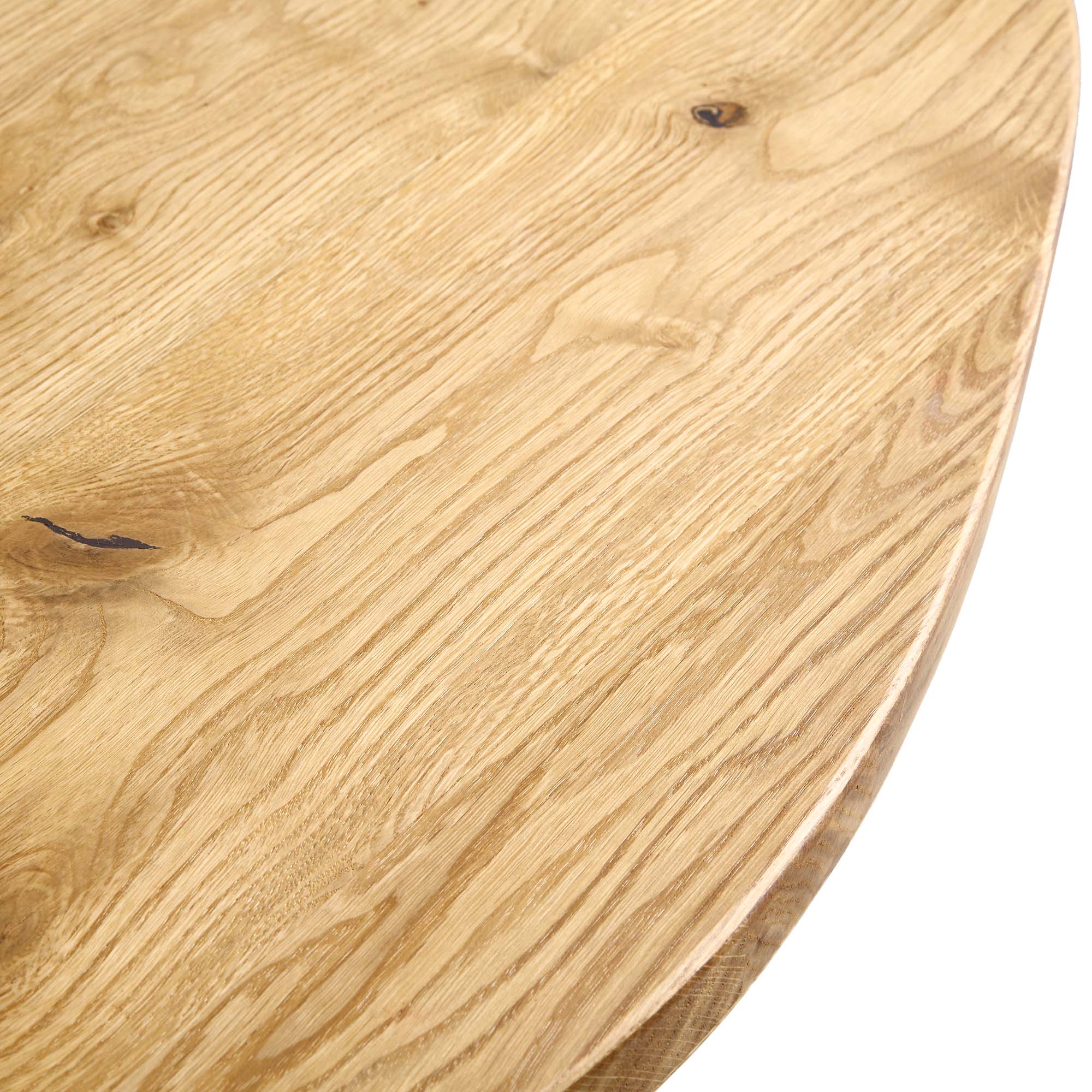 BERN Natural Curved Edge Solid Oak Dining Table - Image 8