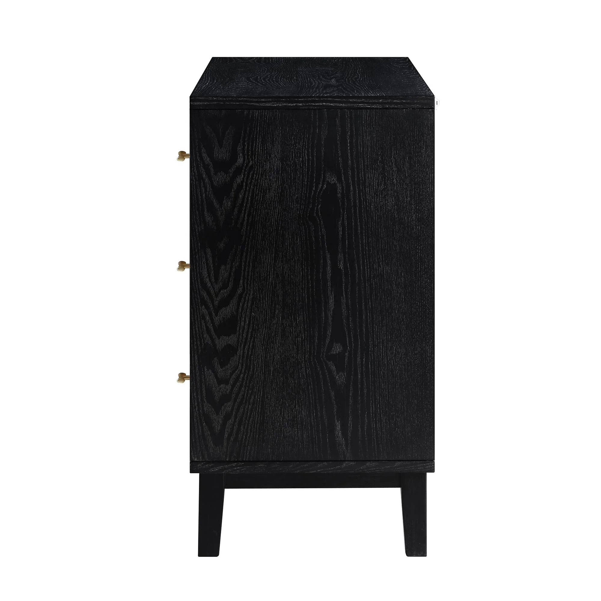 Bianca Chip Carved 3 Drawer Chest, Antique Bronze & Black - Image 9
