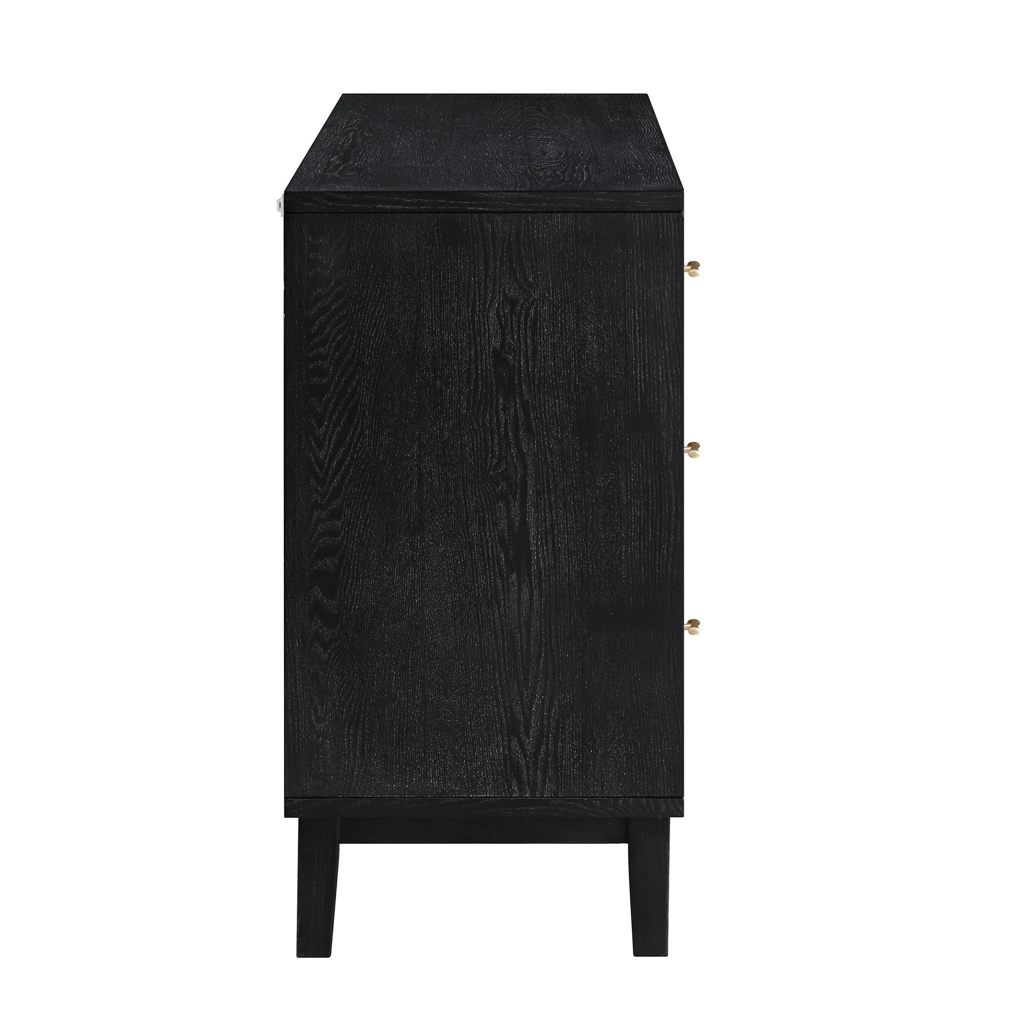 Bianca Chip Carved 6 Drawer Chest, Antique Bronze & Black - Image 8