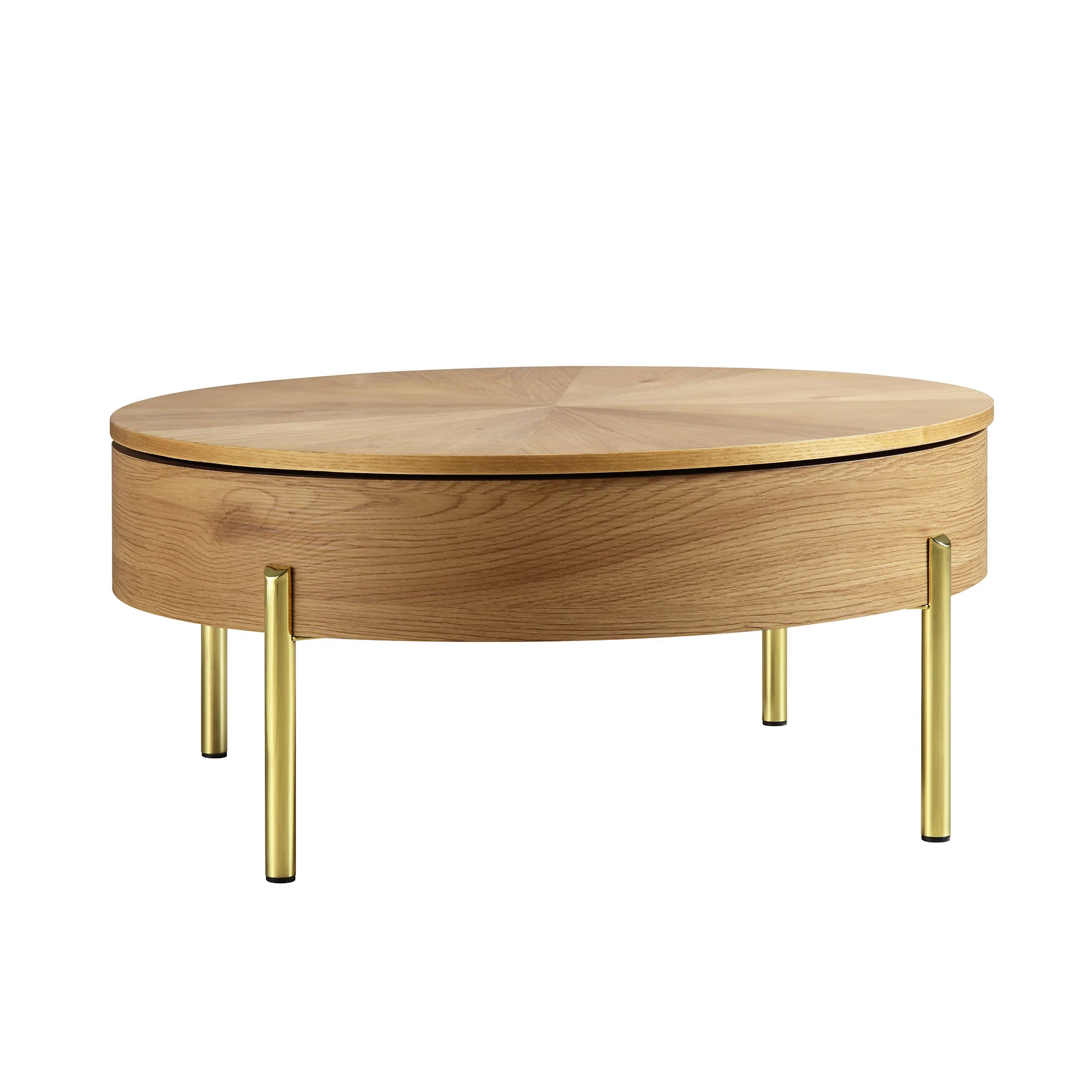 Bohdi Oak Round Rotating Coffee Table - Image 7