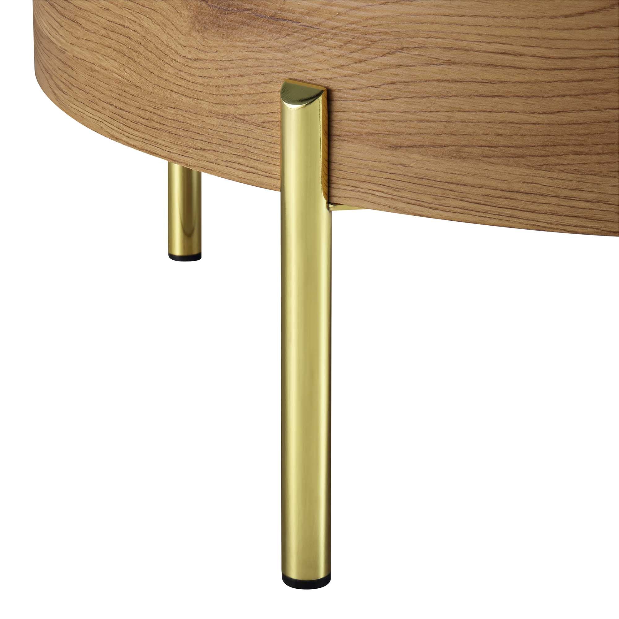 Bohdi Oak Round Rotating Coffee Table - Image 8
