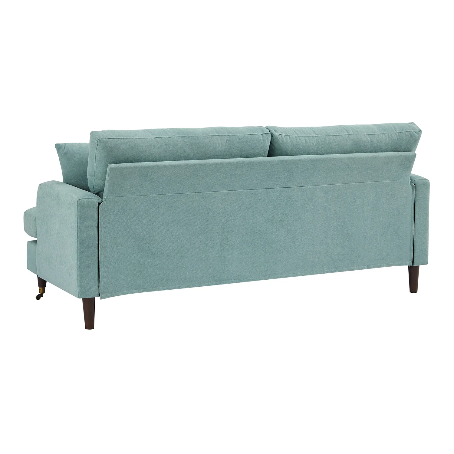 Brigette 3-Seater Mint Soft Brushed Sofa with Antique Brass Castor Legs - Image 7