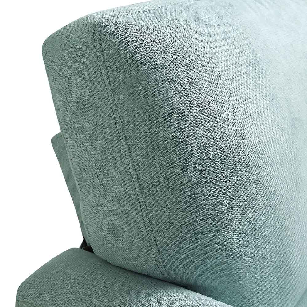 Brigette Mint Soft Brushed Fabric Armchair with Antique Brass Castor Legs - Image 8