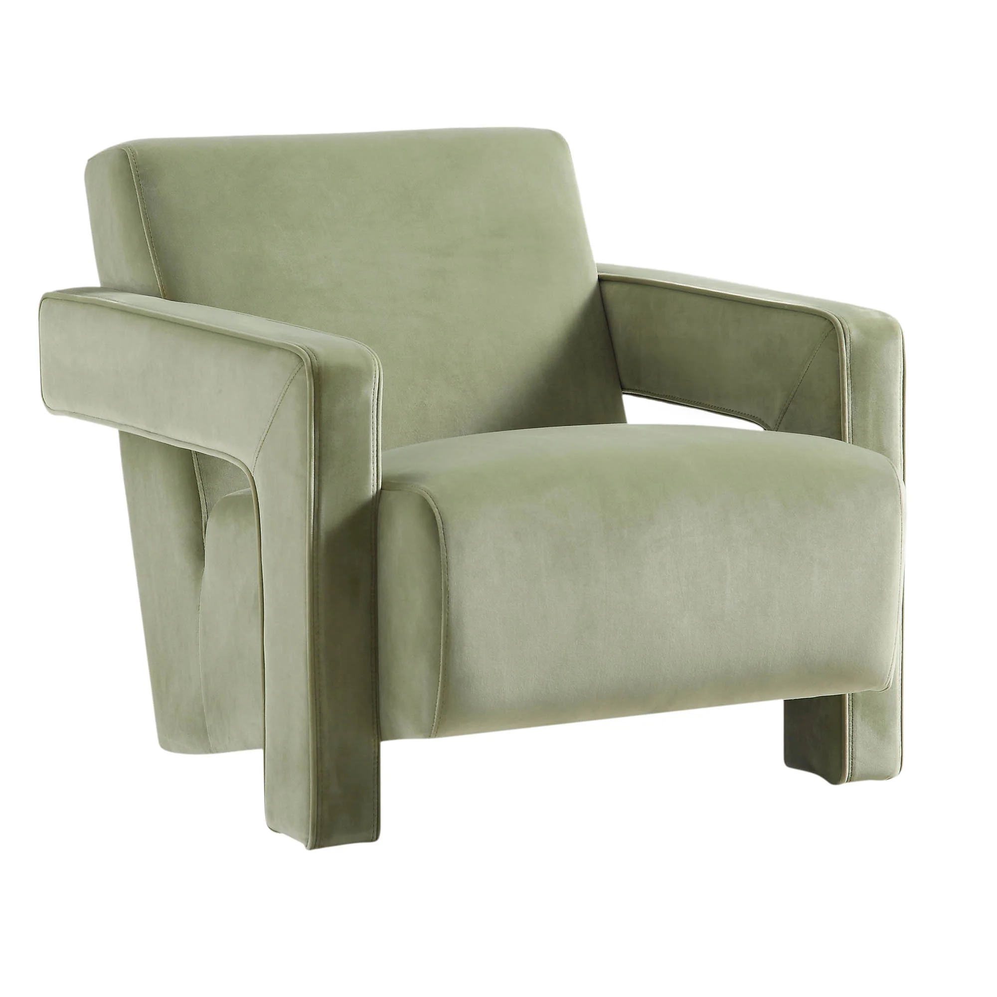 Brompton Sculptural Armchair, Lichen Velvet - Image 5