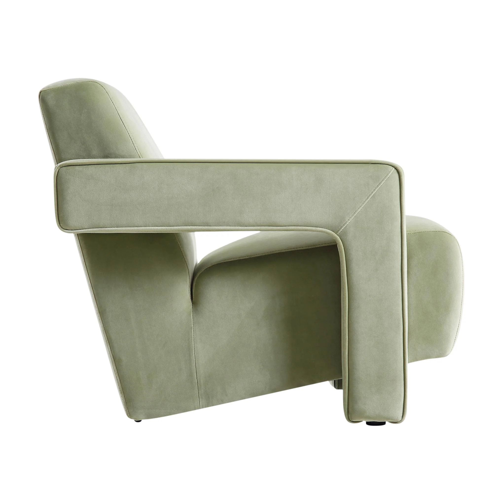 Brompton Sculptural Armchair, Lichen Velvet - Image 7