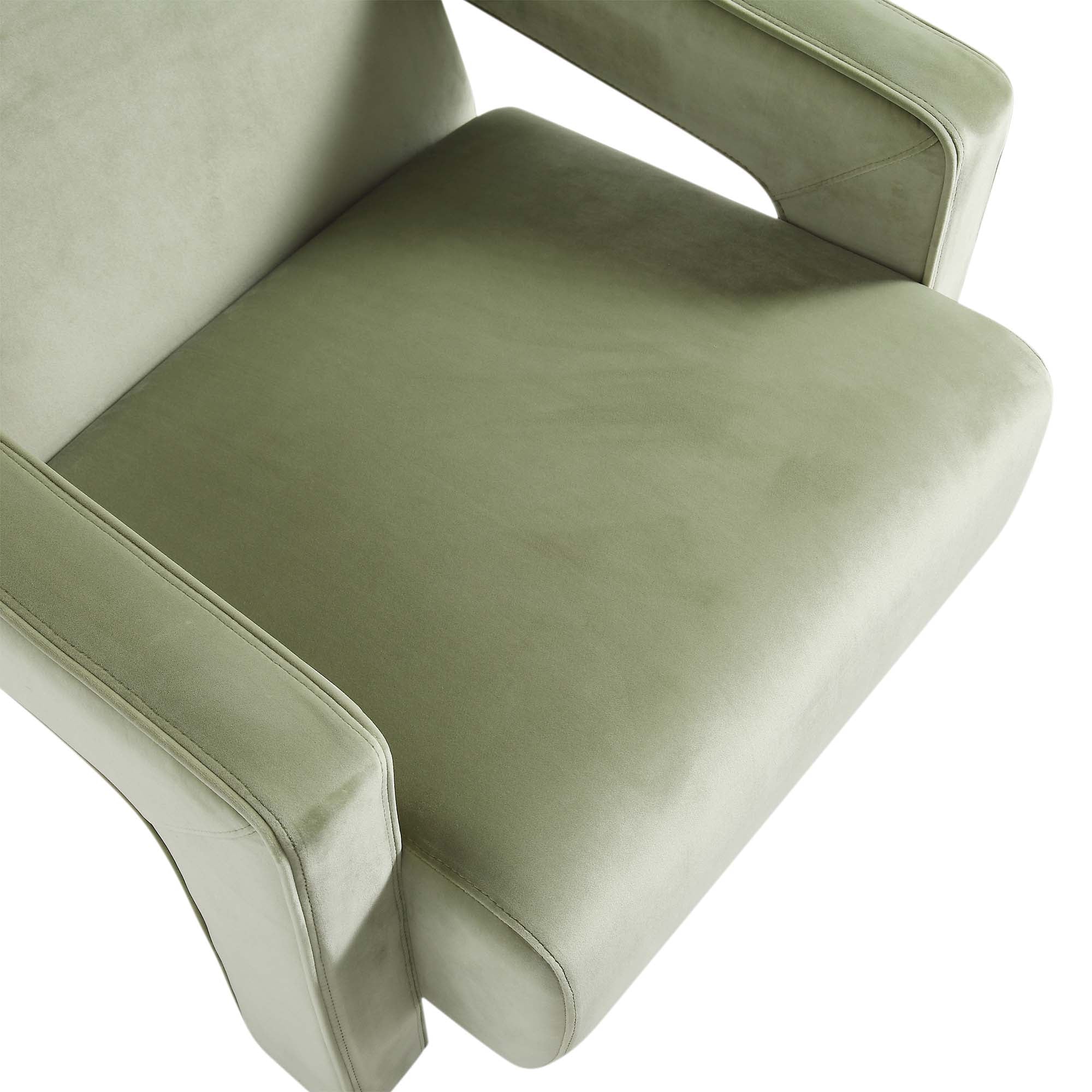 Brompton Sculptural Armchair, Lichen Velvet - Image 9