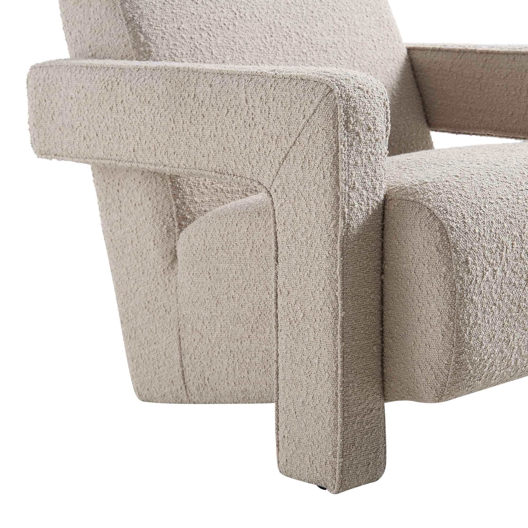 Brompton Sculptural Armchair, Taupe Boucle - Image 10