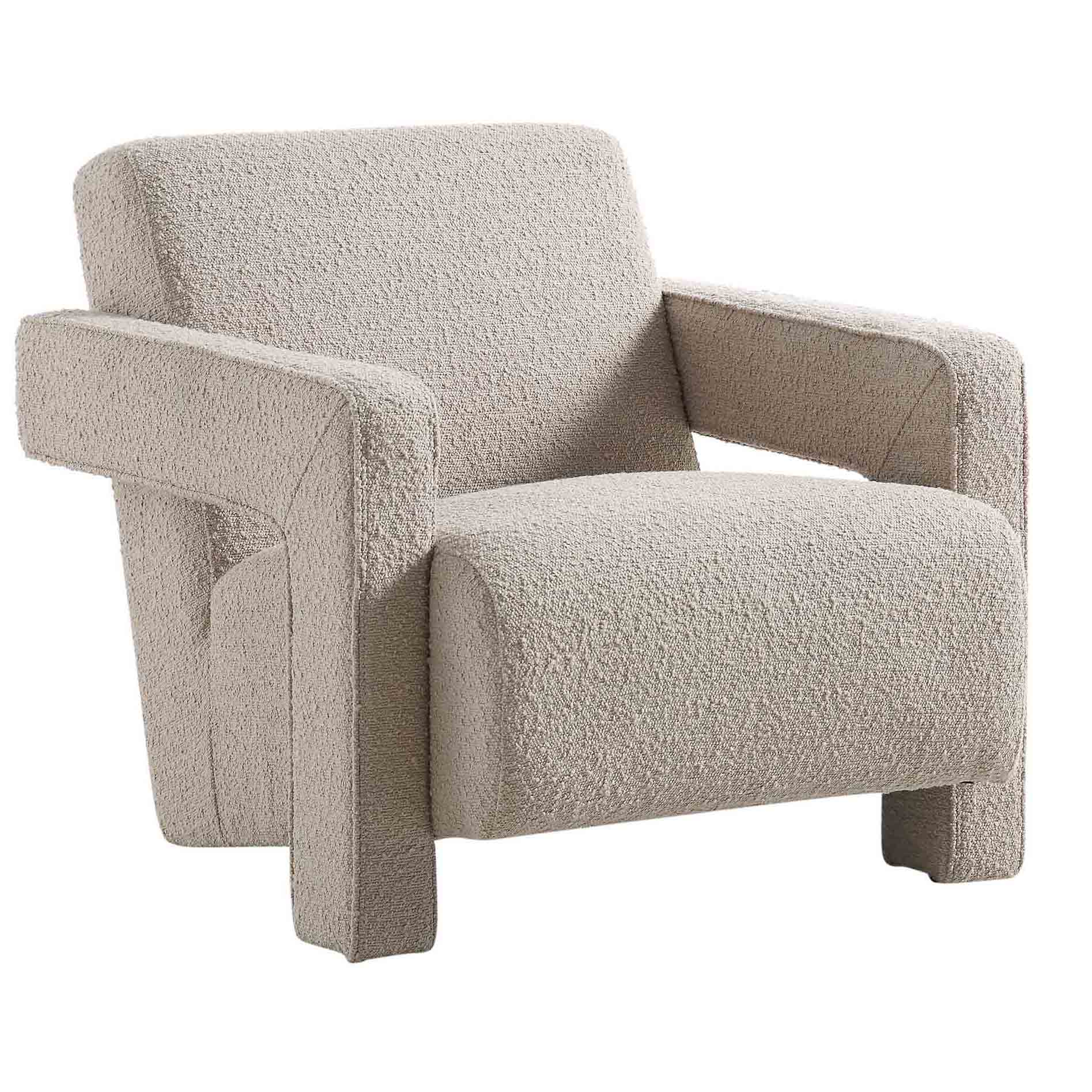 Brompton Sculptural Armchair, Taupe Boucle - Image 6
