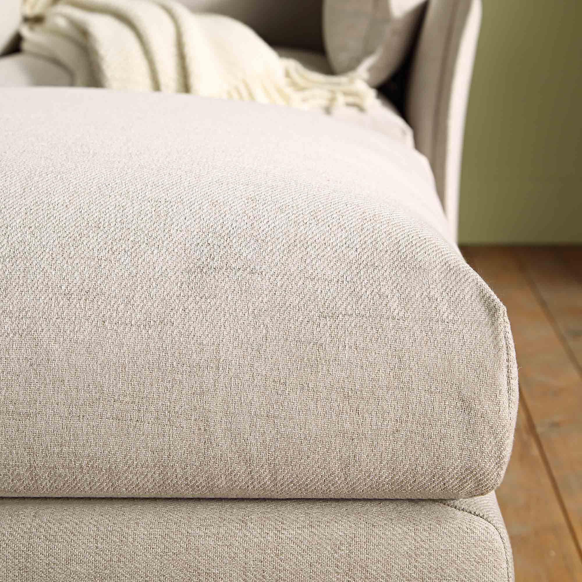 Byron Beige Fabric Pouffe - Image 3