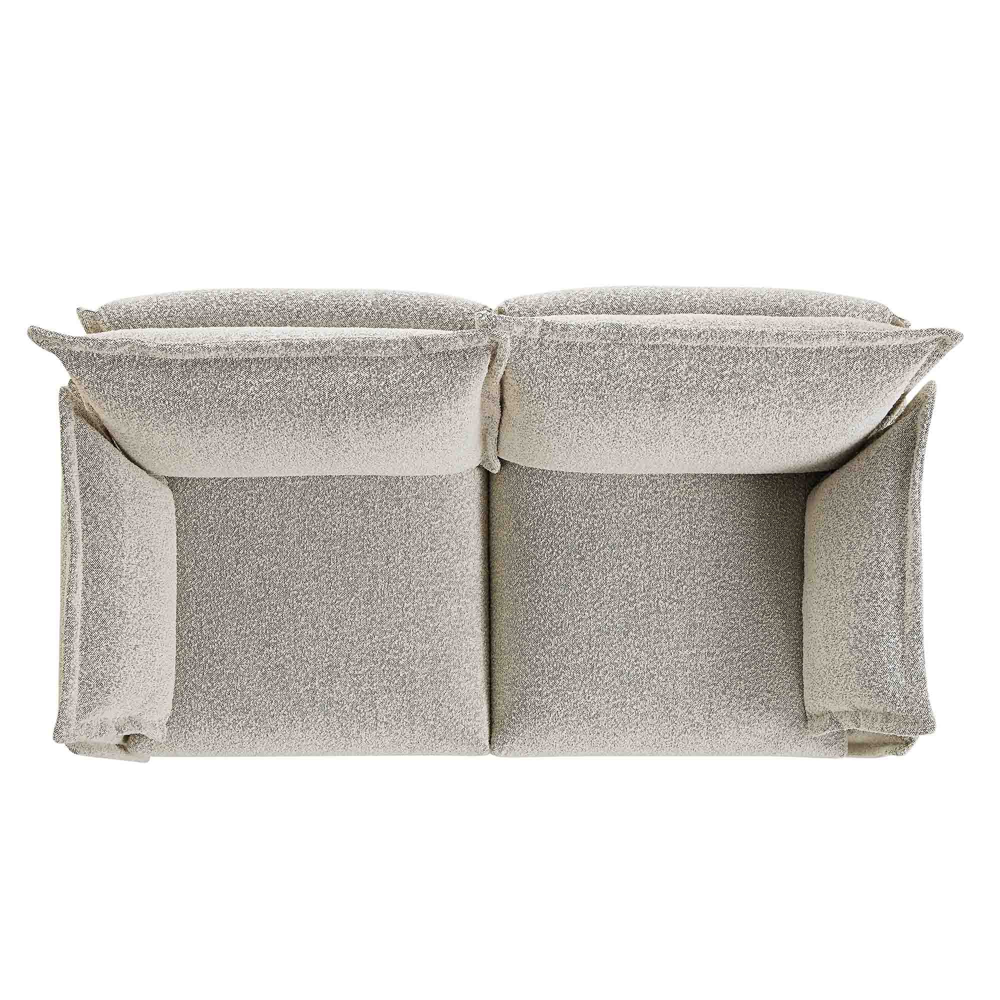 Byron Pillow Edge Mist Grey Boucle Modular Sofa, 2-Seater - Image 5