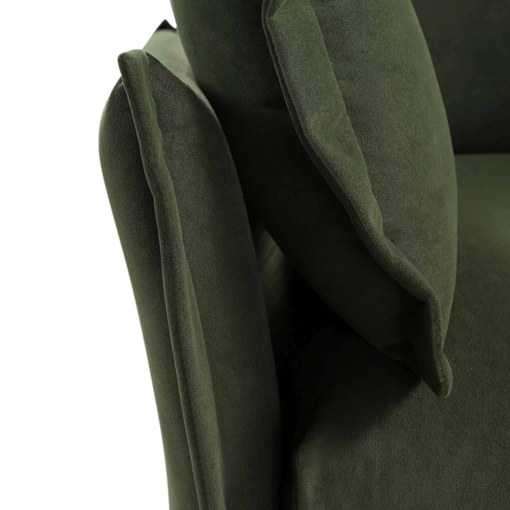Byron Pillow Edge Moss Green Velvet Modular Sofa, 1-Seater - Image 11