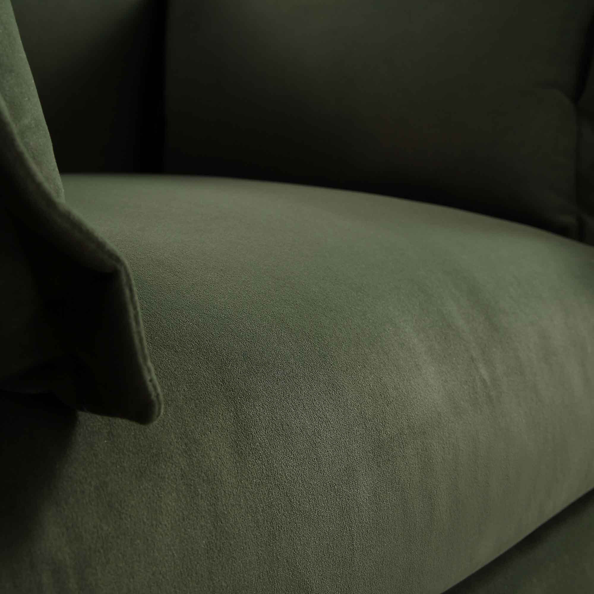 Byron Pillow Edge Moss Green Velvet Modular Sofa, 1-Seater Chaise - Image 11