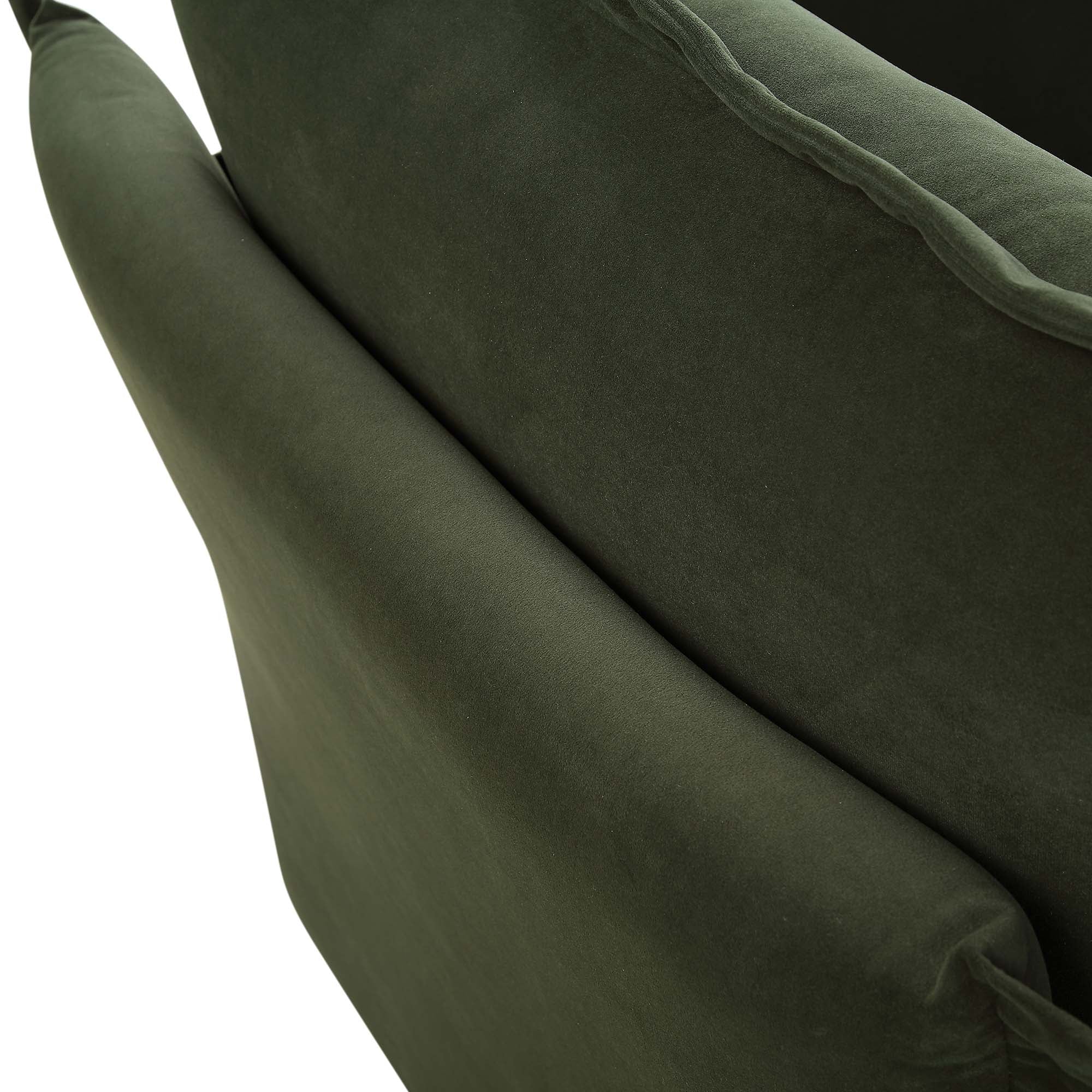 Byron Pillow Edge Moss Green Velvet Modular Sofa, 1-Seater Chaise - Image 12