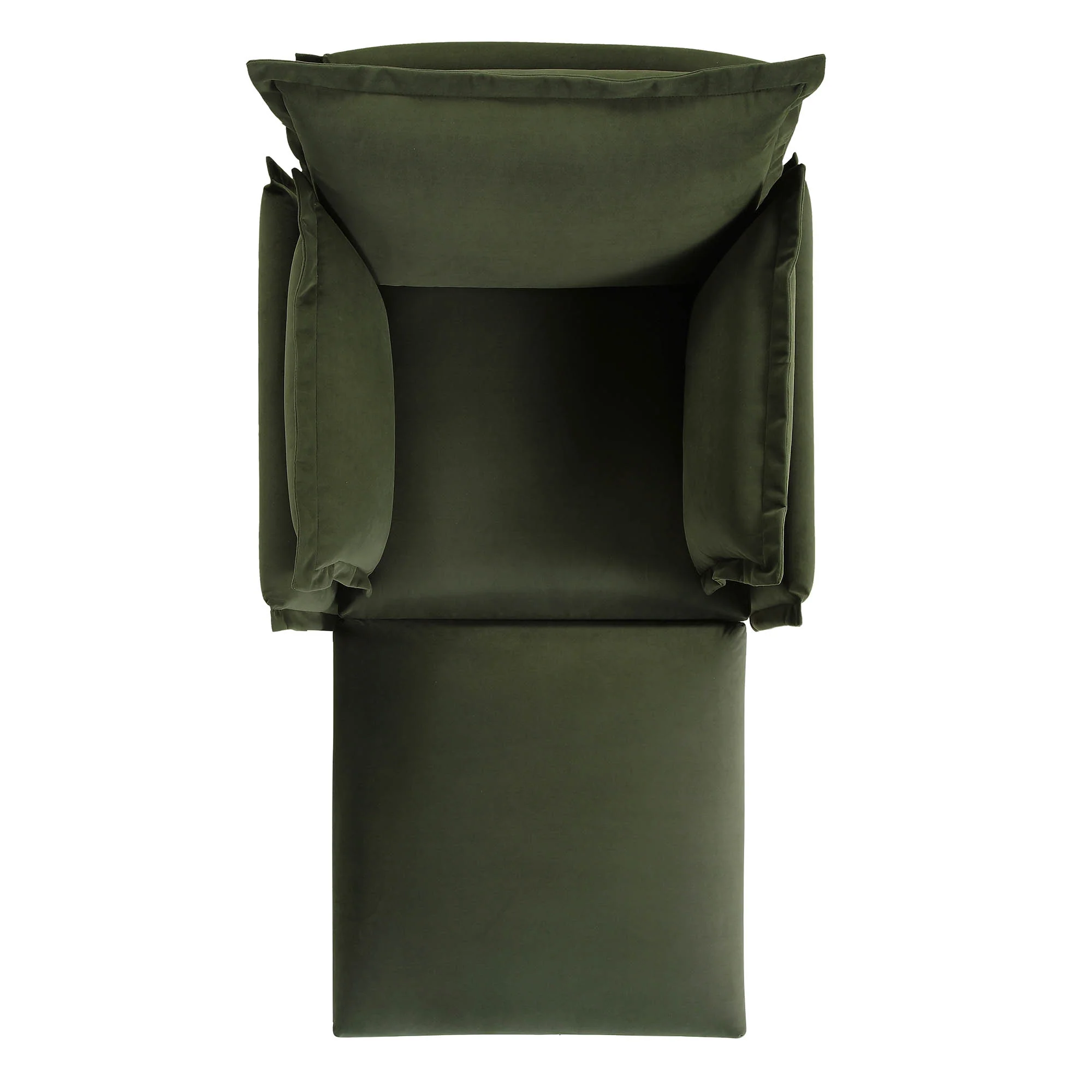 Byron Pillow Edge Moss Green Velvet Modular Sofa, 1-Seater Chaise - Image 6