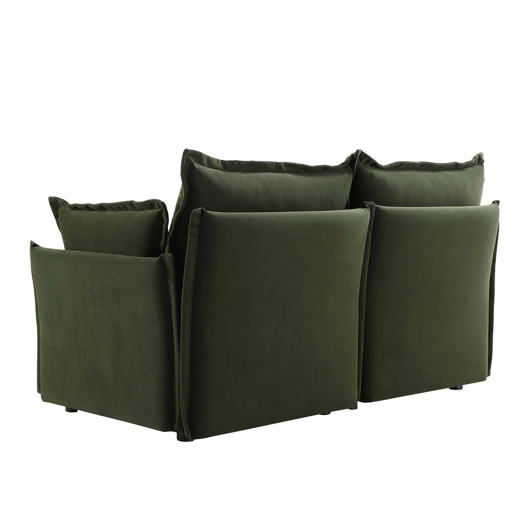 Byron Pillow Edge Moss Green Velvet Modular Sofa, 2-Seater - Image 9