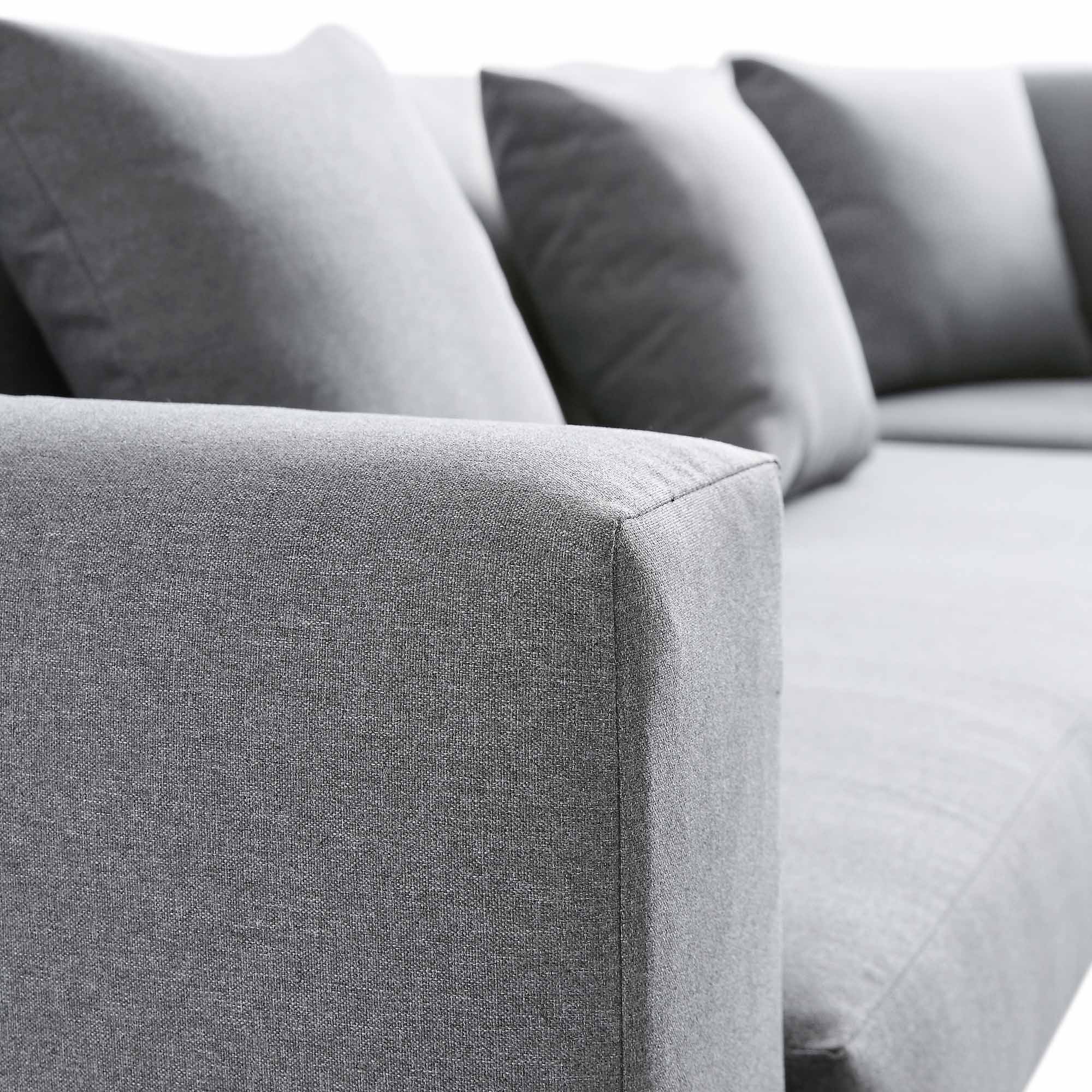 Calabasas Large Outdoor Fabric Aluminium Frame Corner Sofa Set with Coffee Table, Dark Grey - Image 9