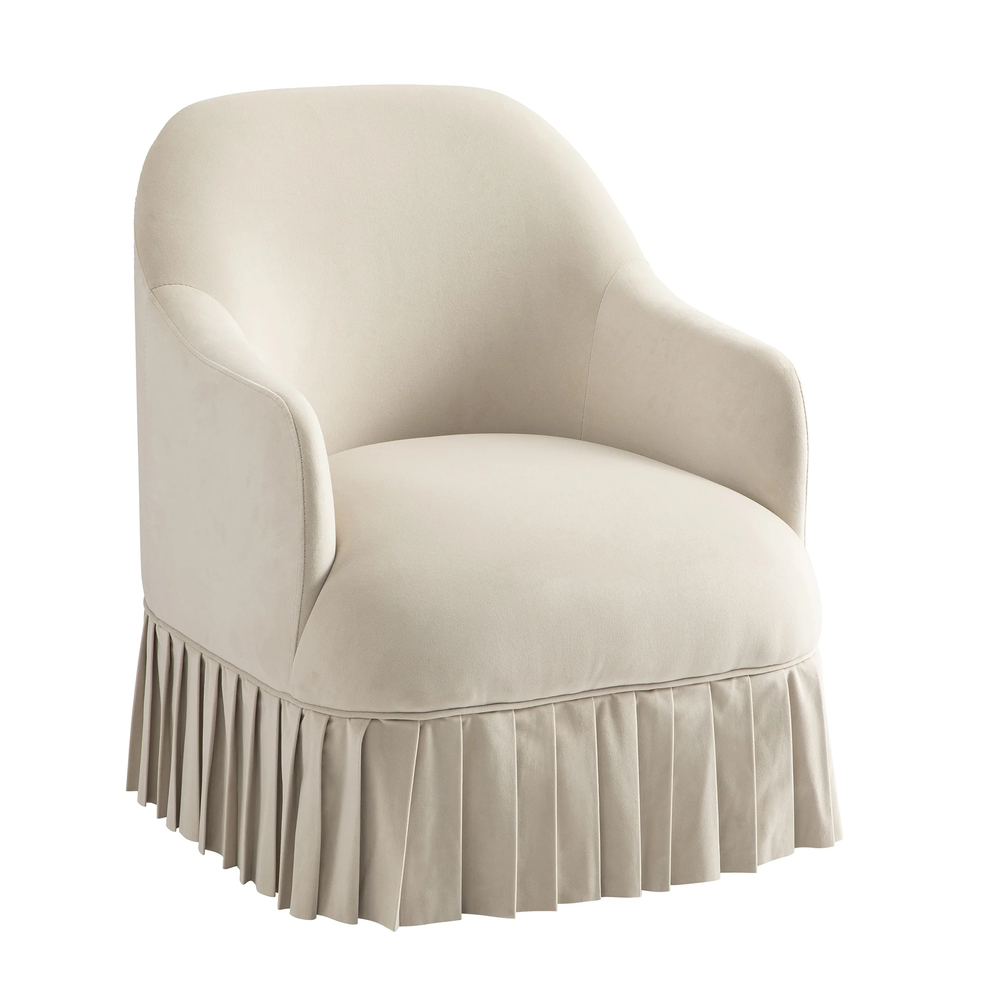 Calliope Skirted Armchair, Beige Velvet - Image 11
