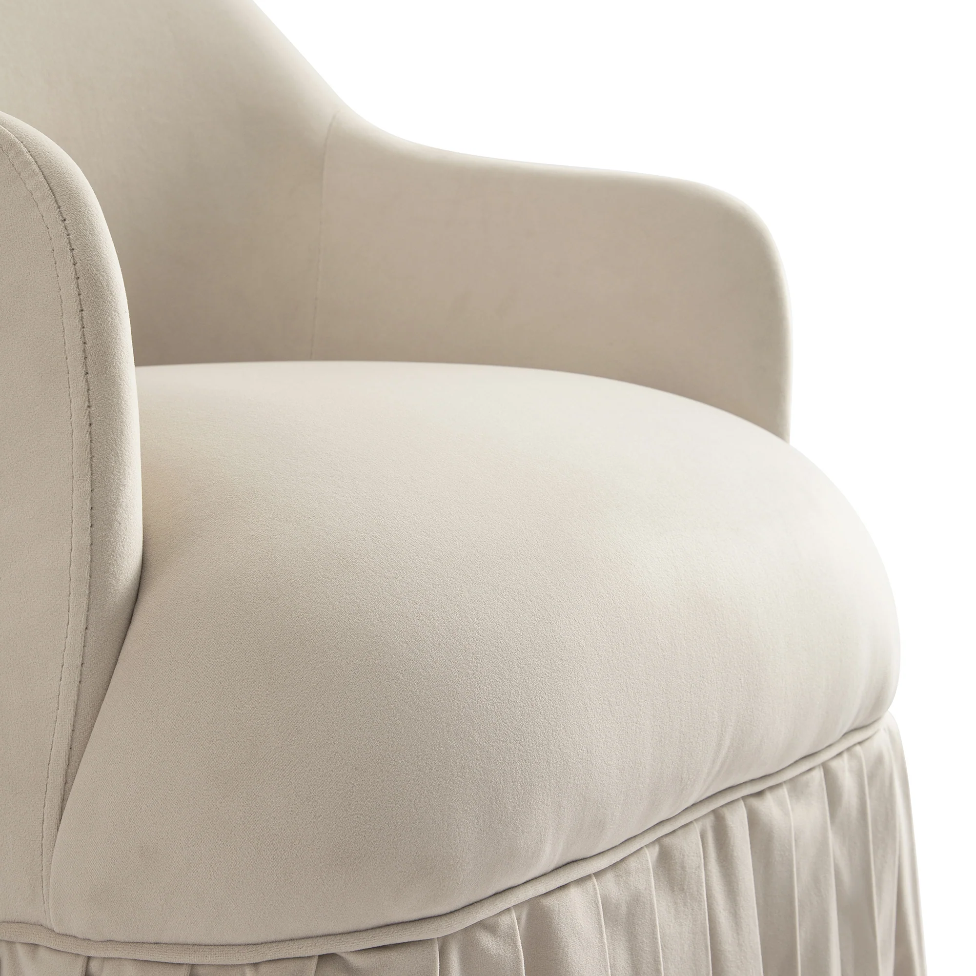 Calliope Skirted Armchair, Beige Velvet - Image 17