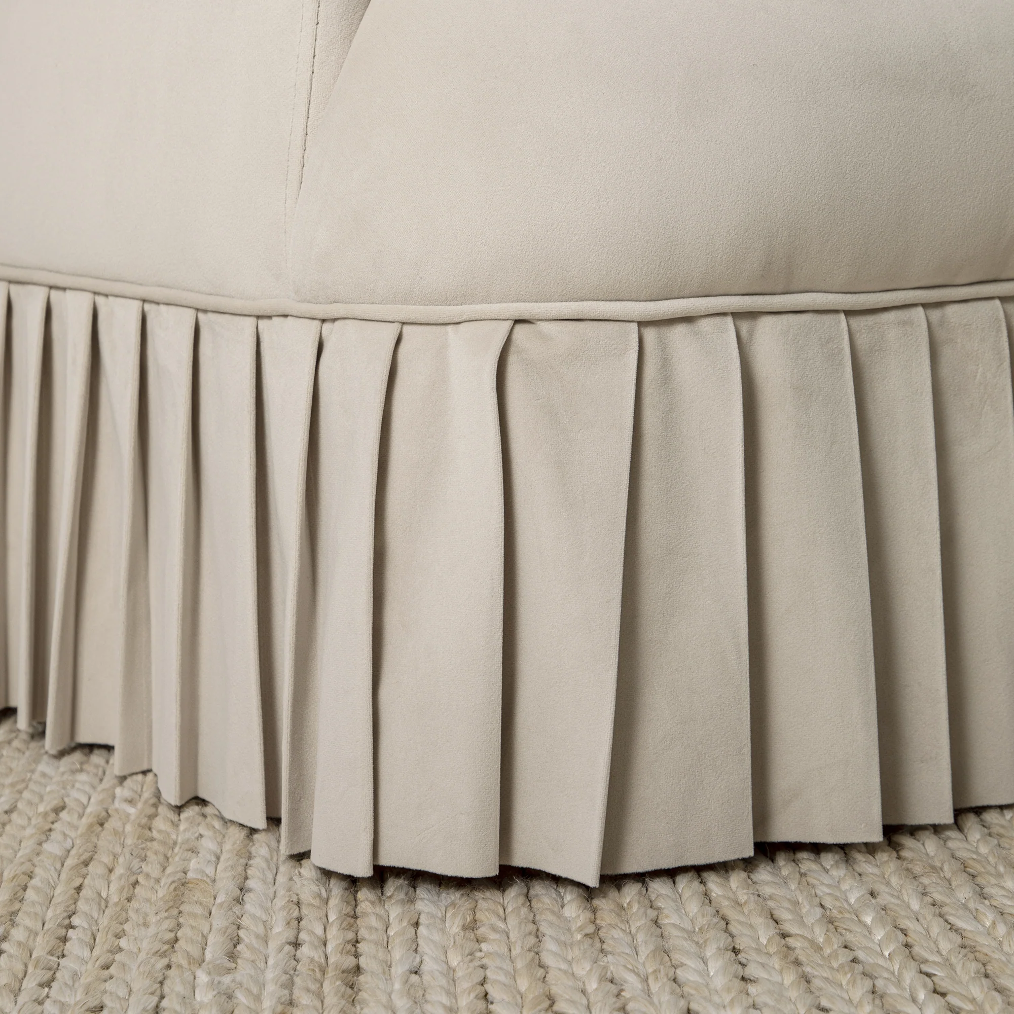 Calliope Skirted Armchair, Beige Velvet - Image 5