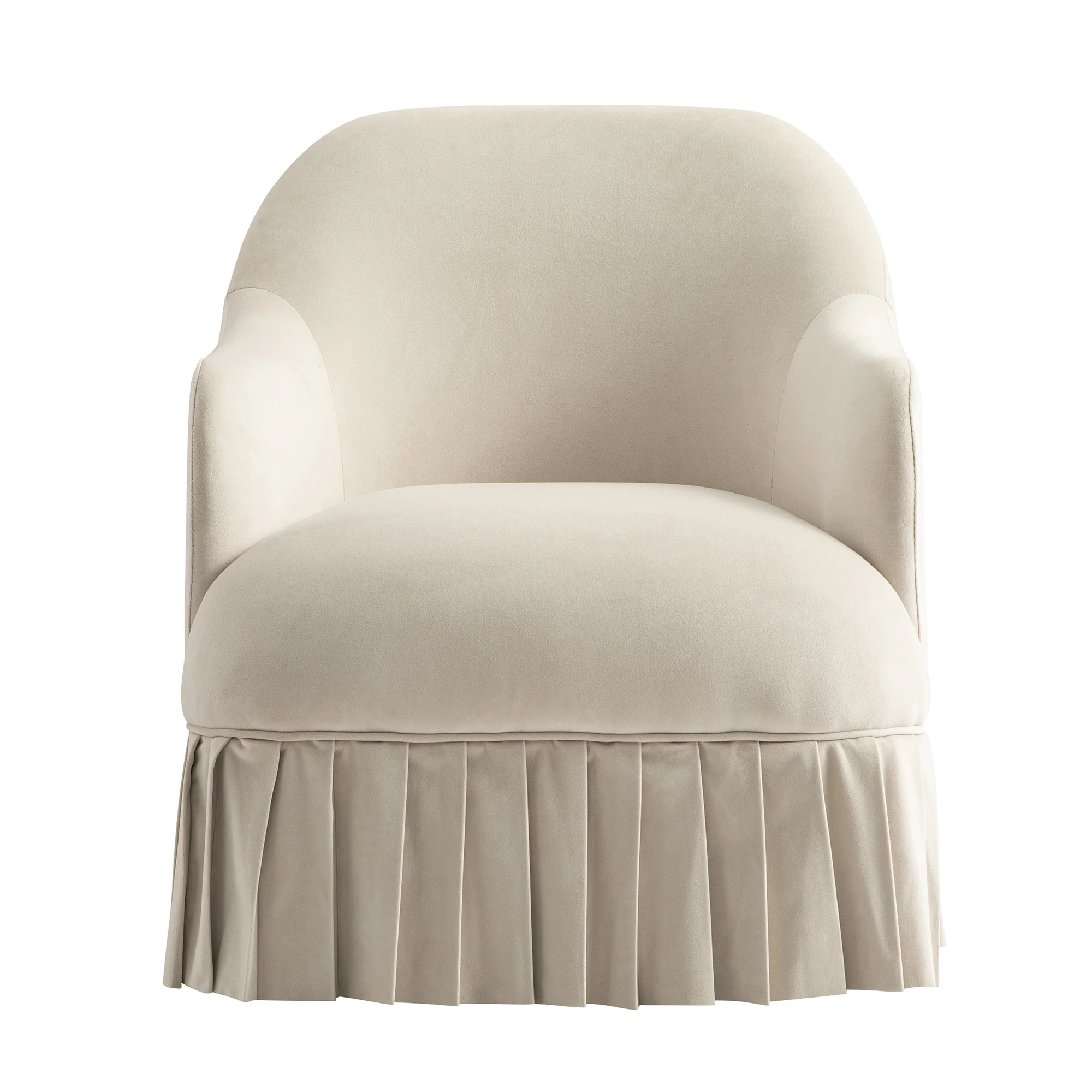 Calliope Skirted Armchair, Beige Velvet - Image 8