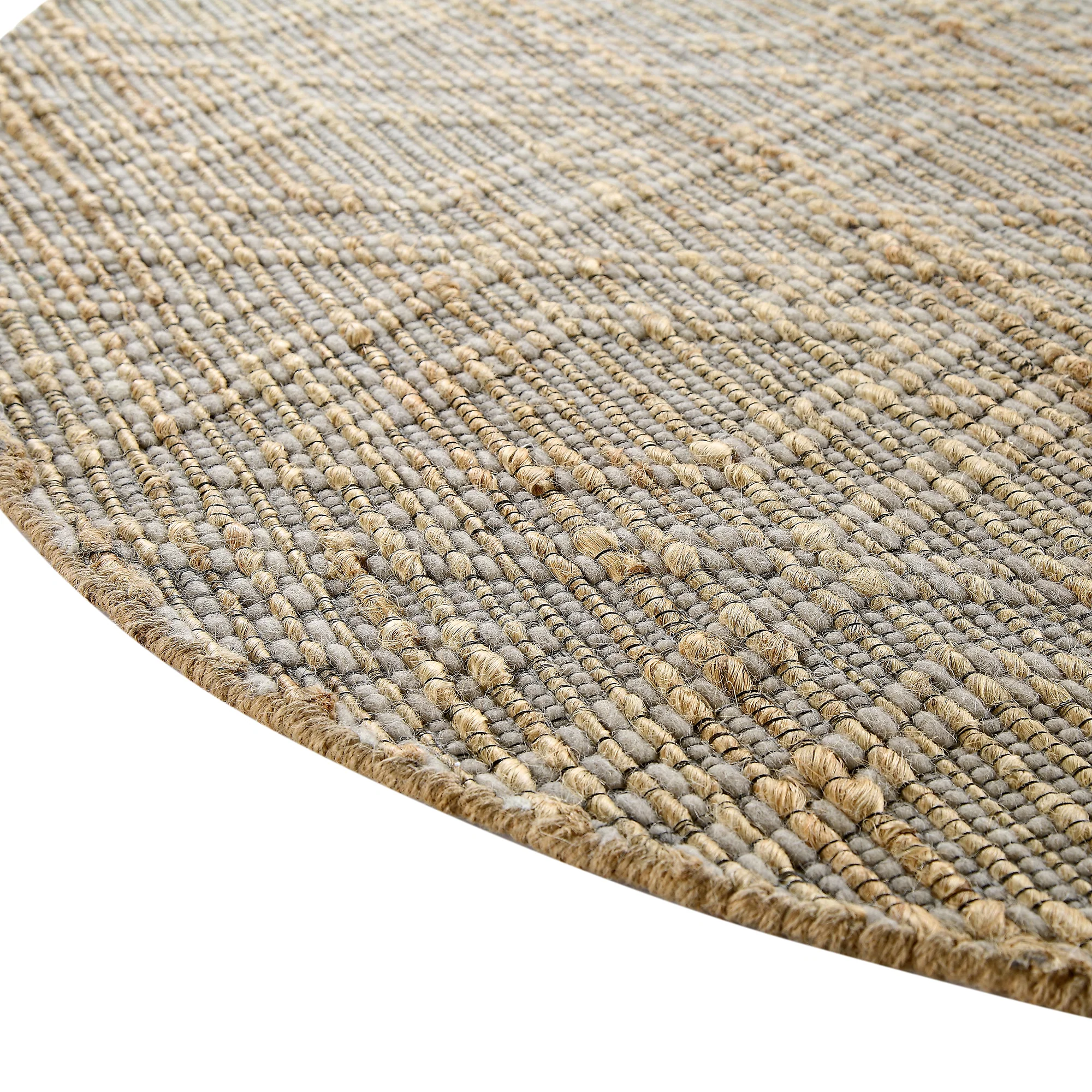 Cambria Wool and Jute Handwoven Patterned Round Rug - Image 5