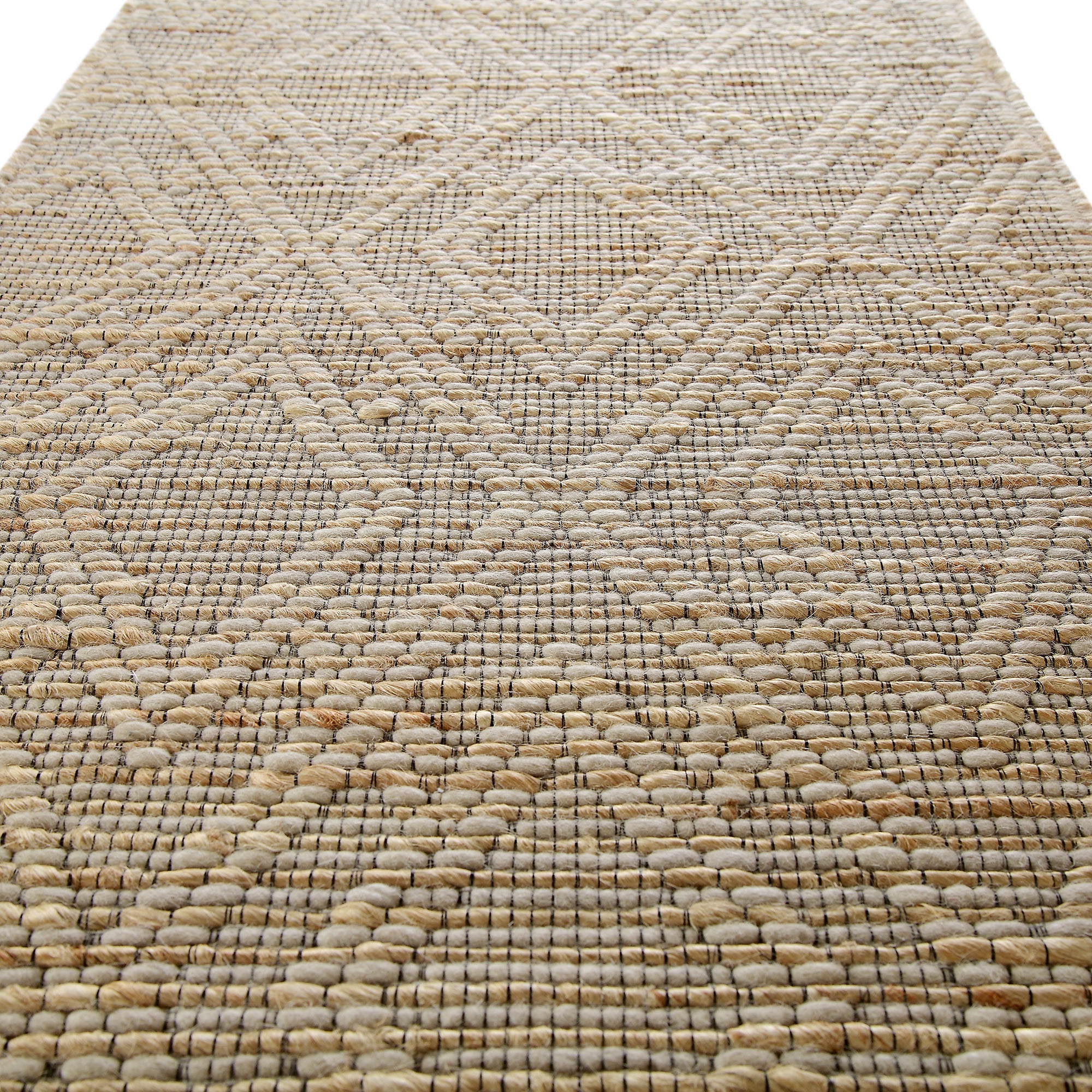 Cambria Wool and Jute Handwoven Patterned Runner - Image 4