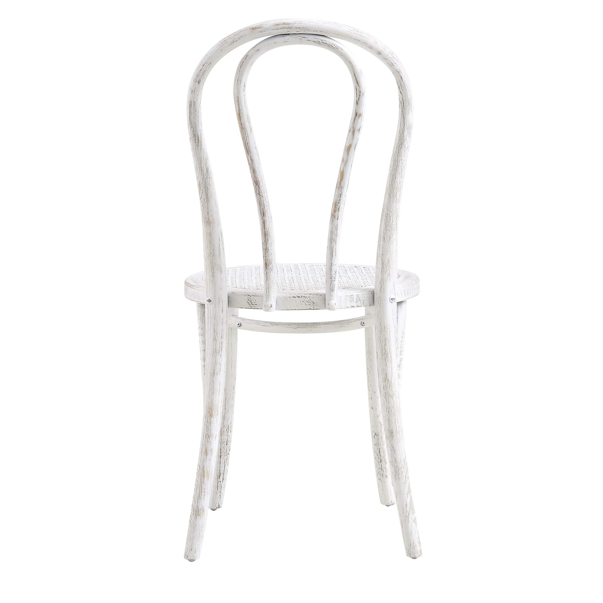 Camille Elm Wood and Rattan Bentwood Dining Chair, Distressed White - Image 8
