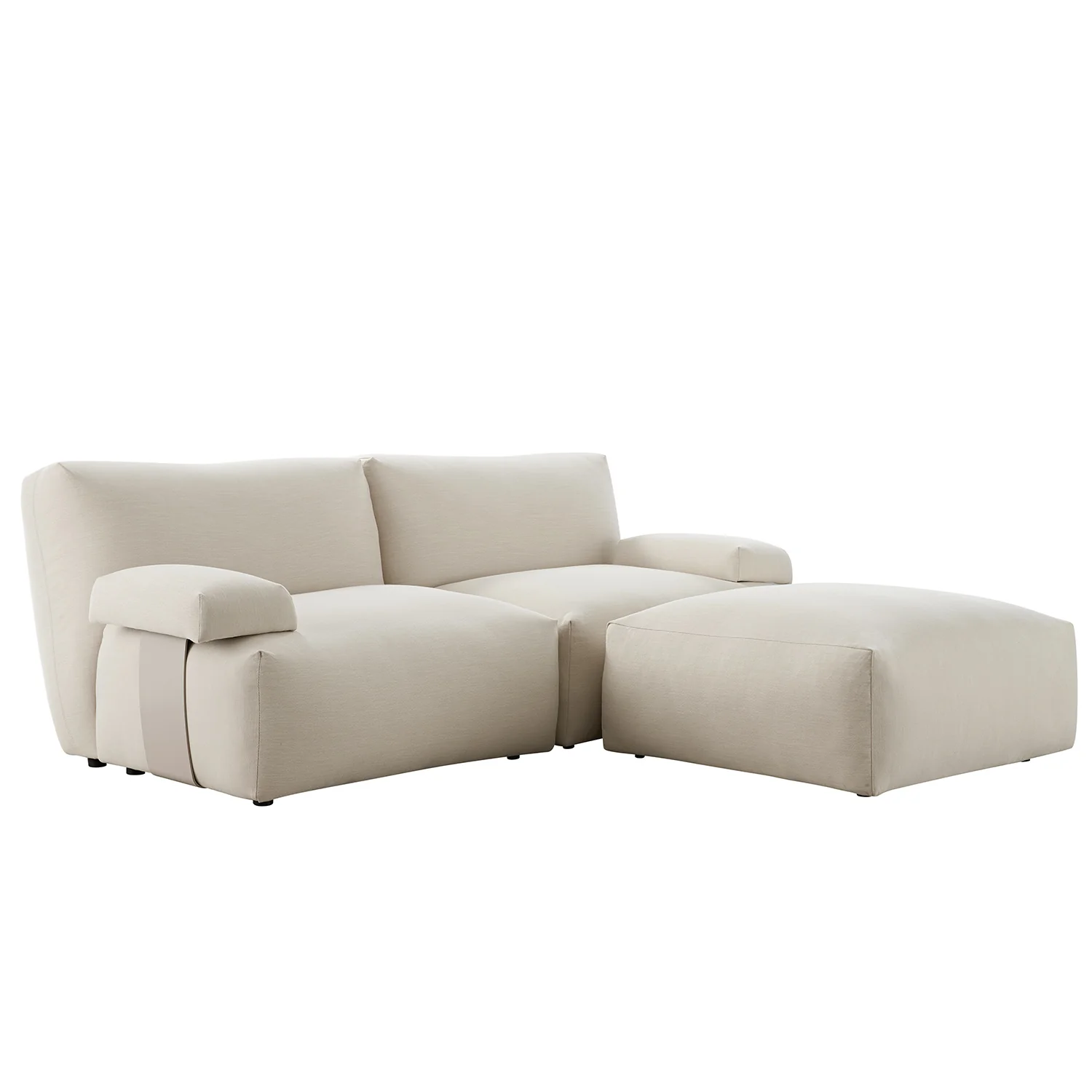 Carlyle Beige Cotton Blend Modular Sofa, 2-Piece Chaise - Image 13