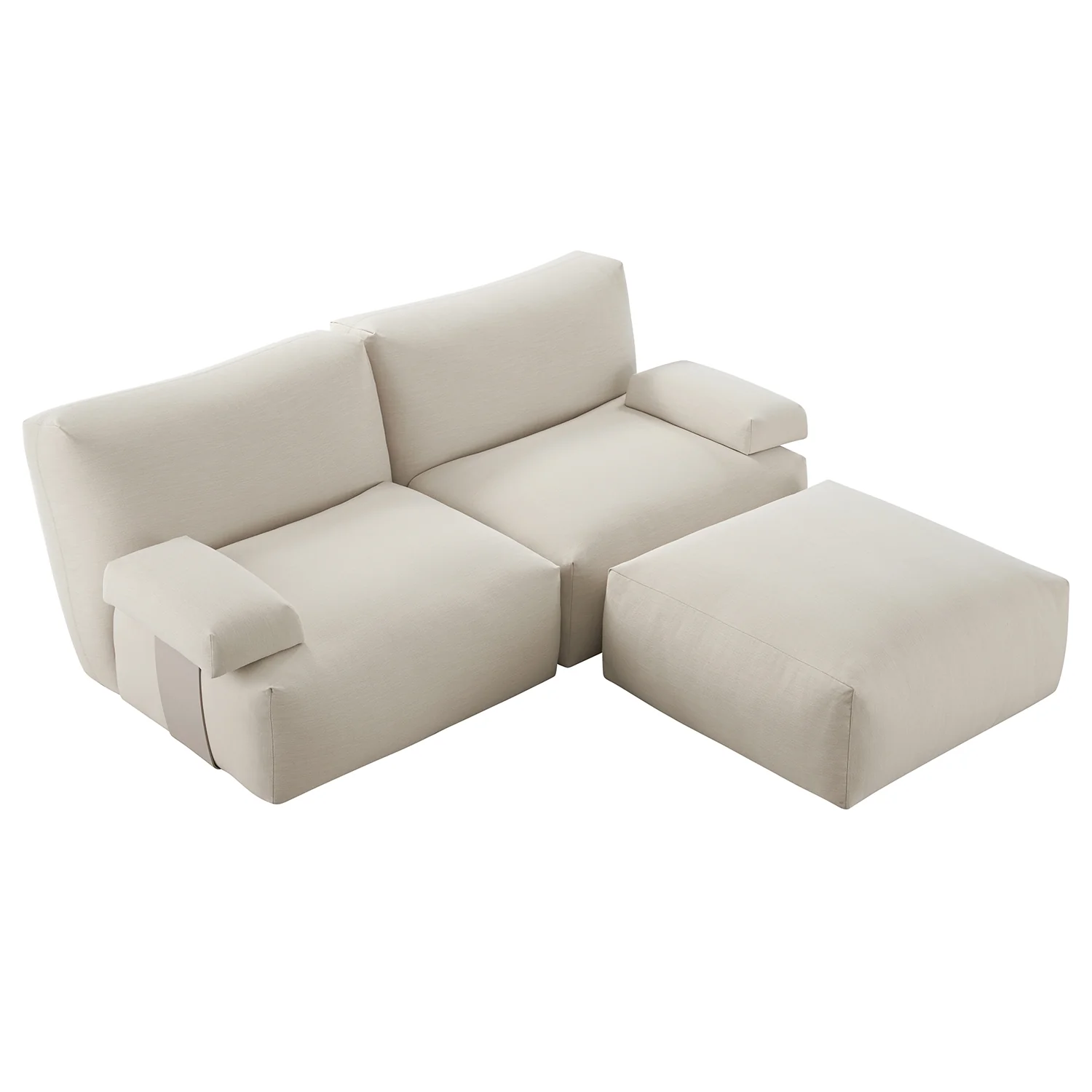 Carlyle Beige Cotton Blend Modular Sofa, 2-Piece Chaise - Image 15
