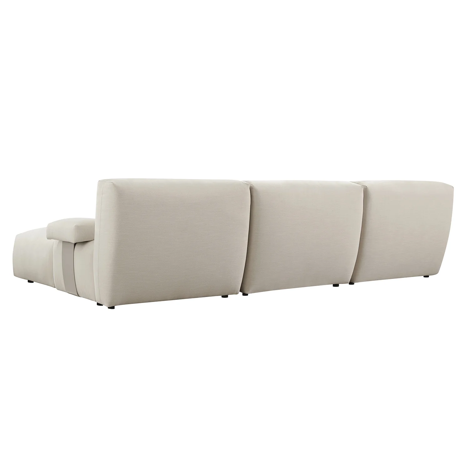 Carlyle Beige Cotton Blend Modular Sofa, 3-Piece Chaise - Image 12