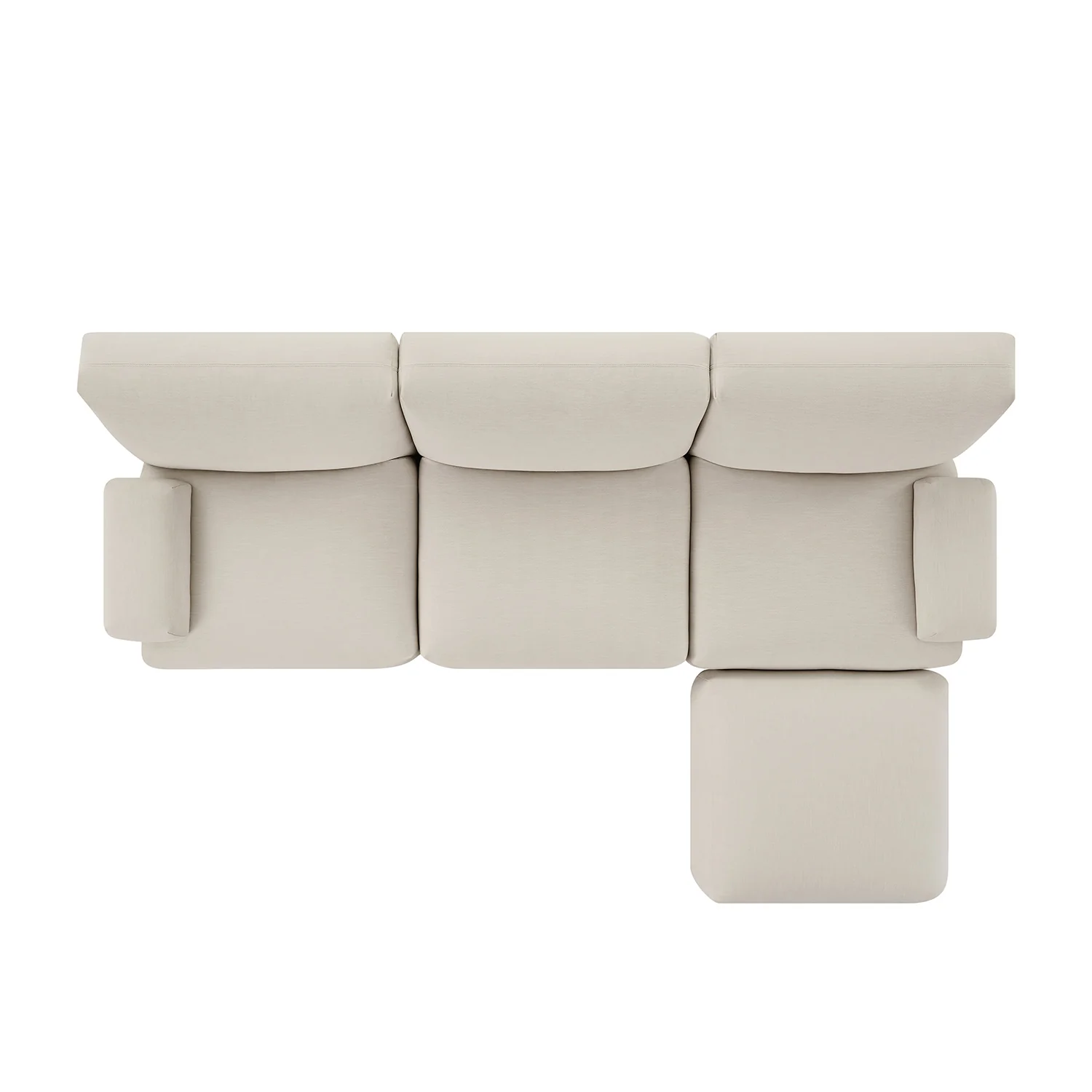Carlyle Beige Cotton Blend Modular Sofa, 3-Piece Chaise - Image 13