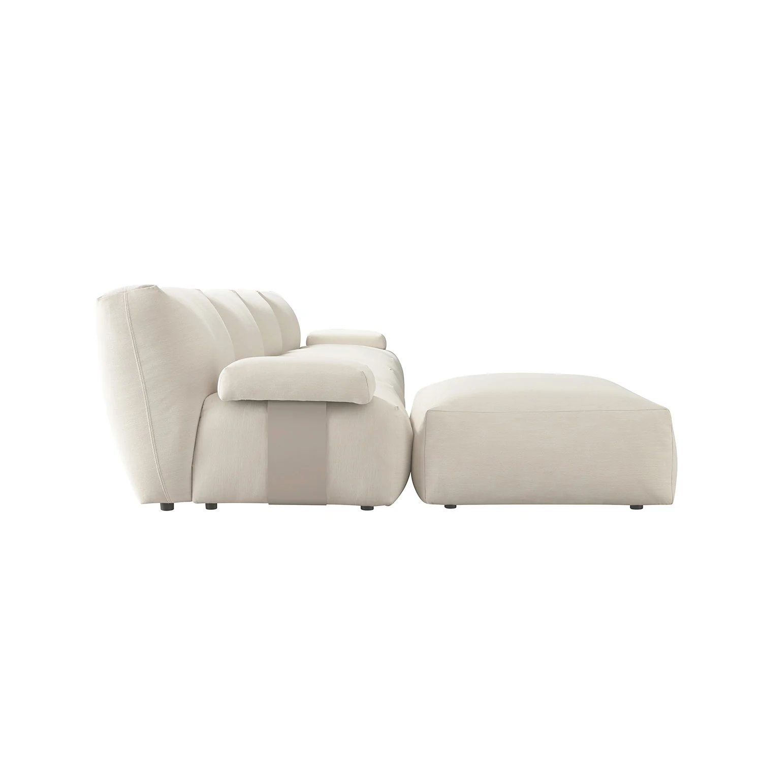 Carlyle Beige Cotton Blend Modular Sofa, 4-Piece Chaise - Image 10
