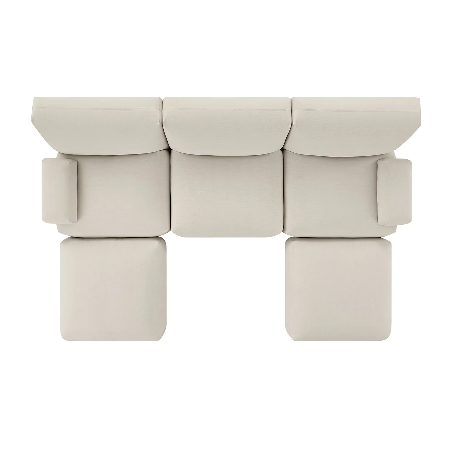 Carlyle Beige Cotton Blend Modular Sofa, 5-Piece U-Shape Set - Image 5