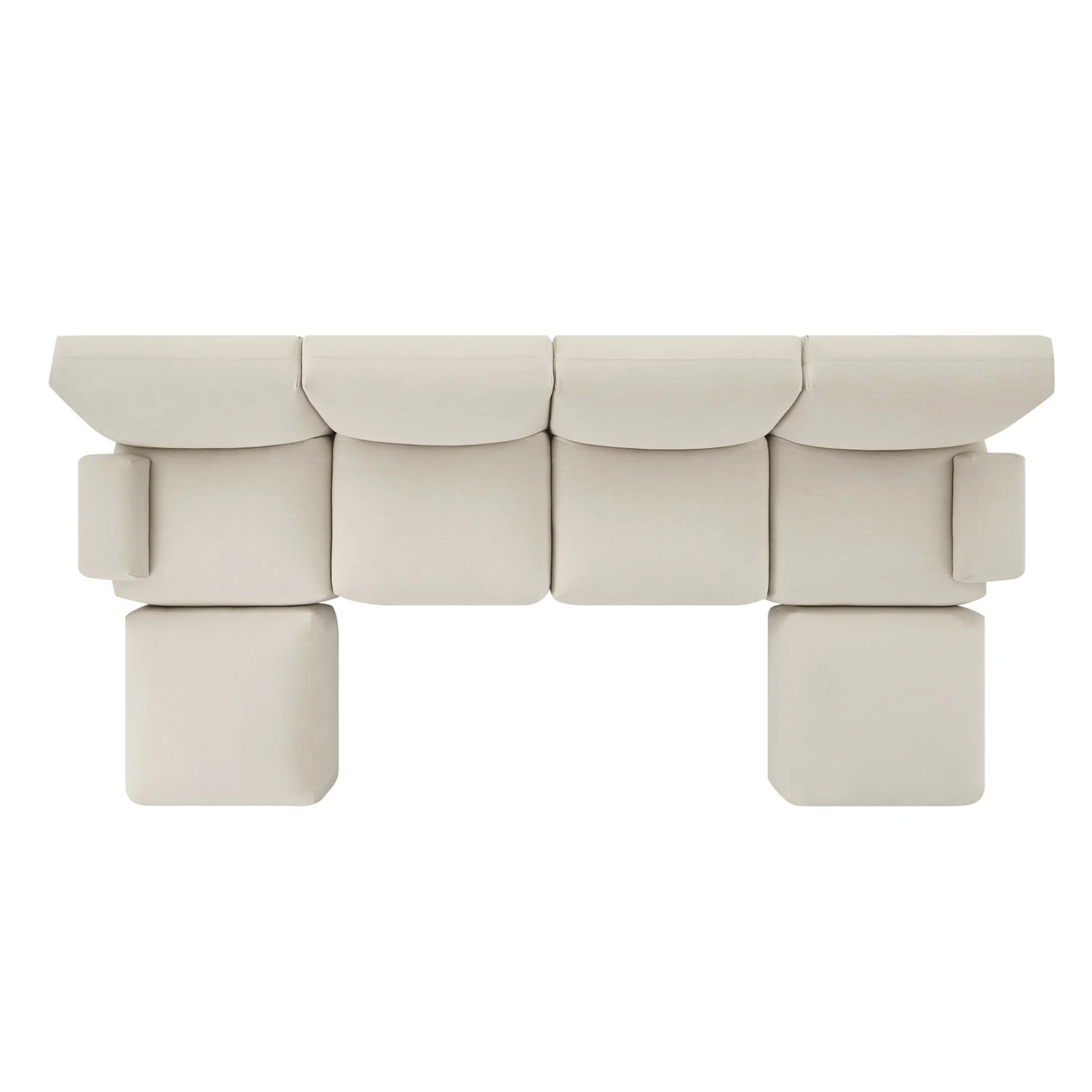 Carlyle Beige Cotton Blend Modular Sofa, 6-Piece U-Shape Set - Image 4