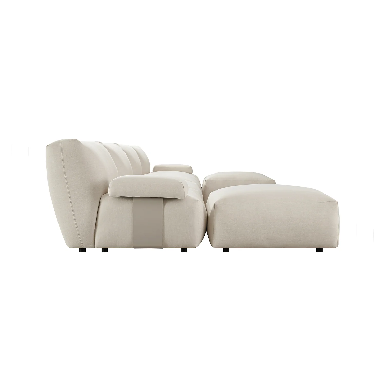 Carlyle Beige Cotton Blend Modular Sofa, 6-Piece U-Shape Set - Image 6