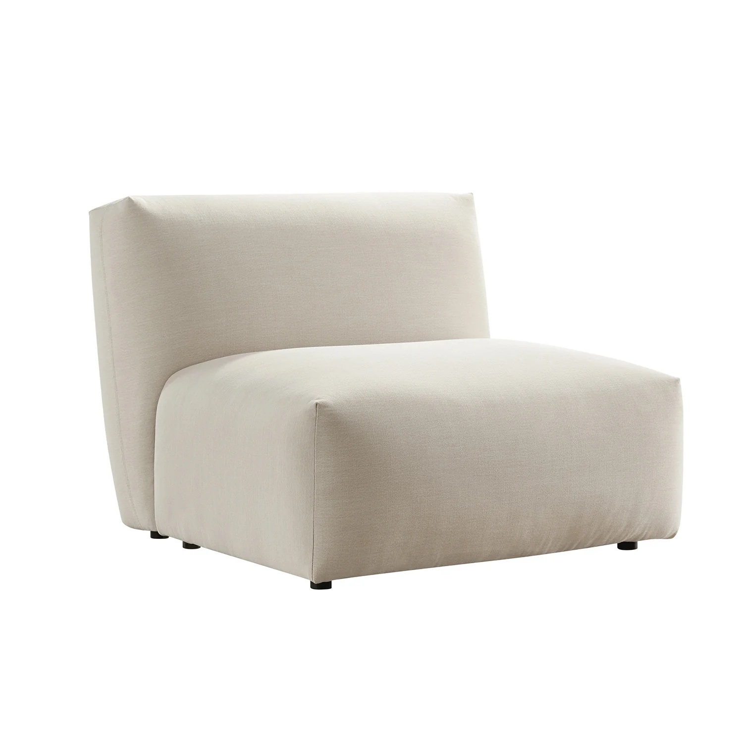 Carlyle Beige Cotton Blend Modular Sofa, Armless Seat - Image 10