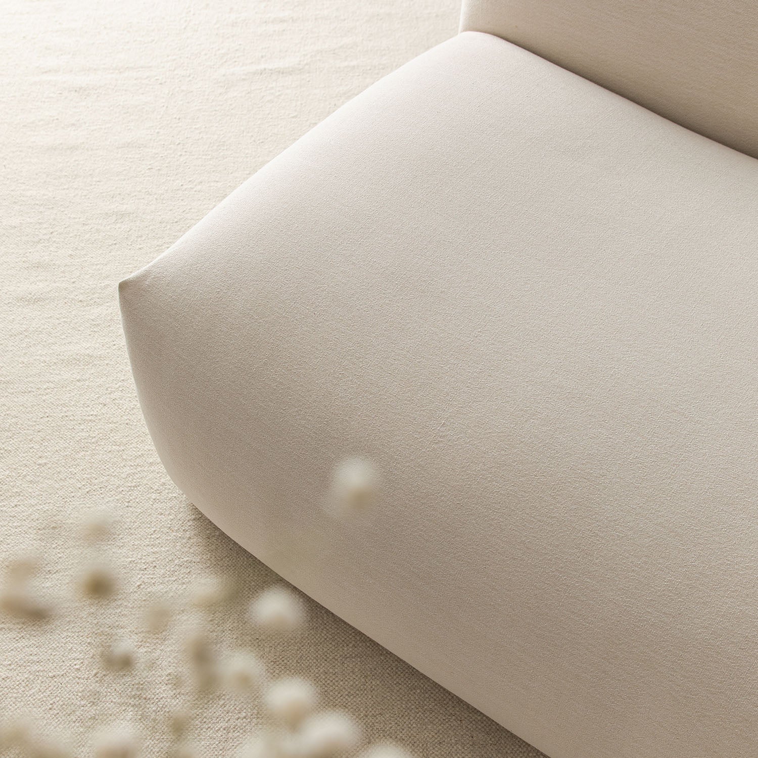 Carlyle Beige Cotton Blend Modular Sofa, Armless Seat - Image 7