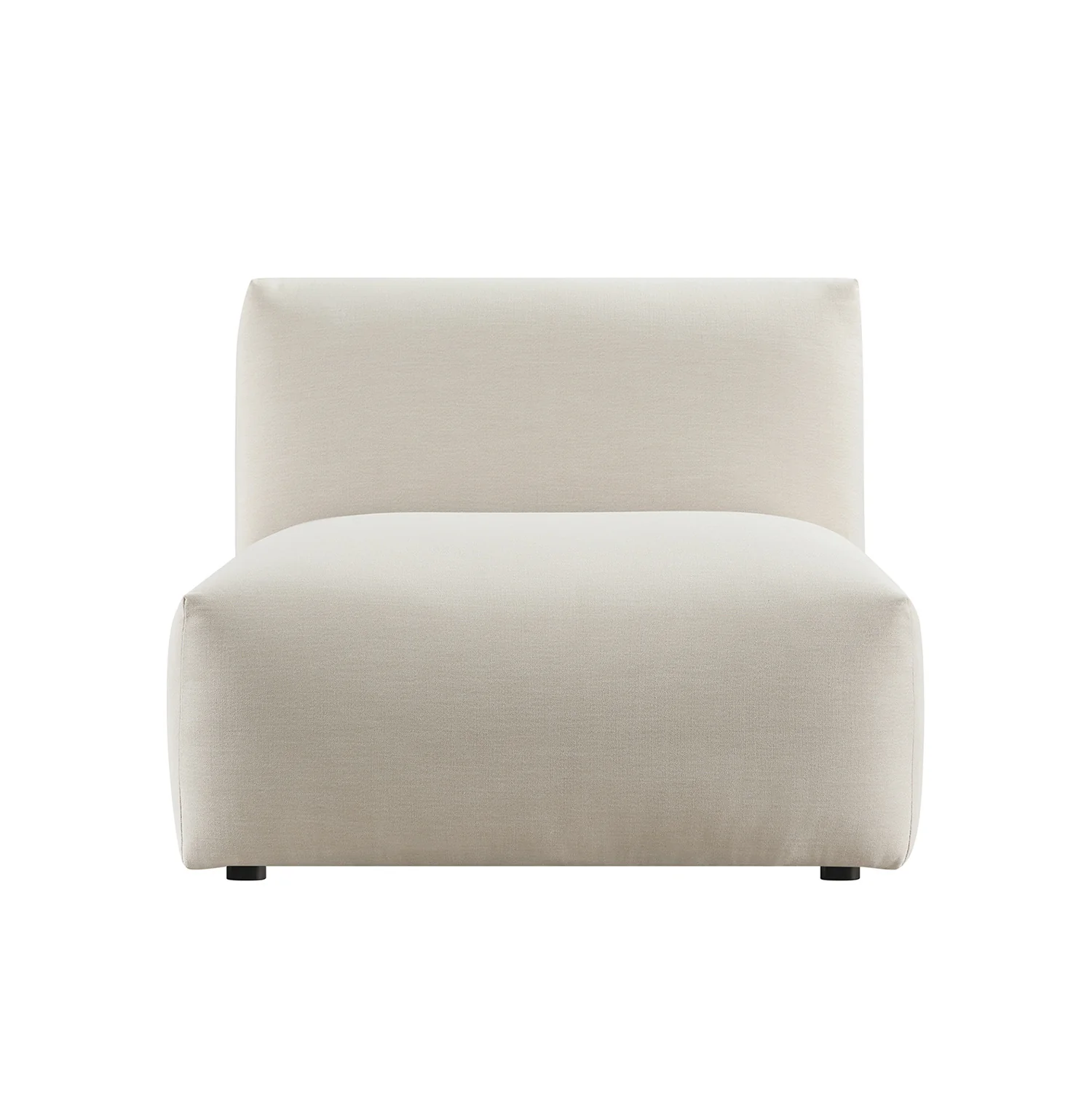 Carlyle Beige Cotton Blend Modular Sofa, Armless Seat - Image 9