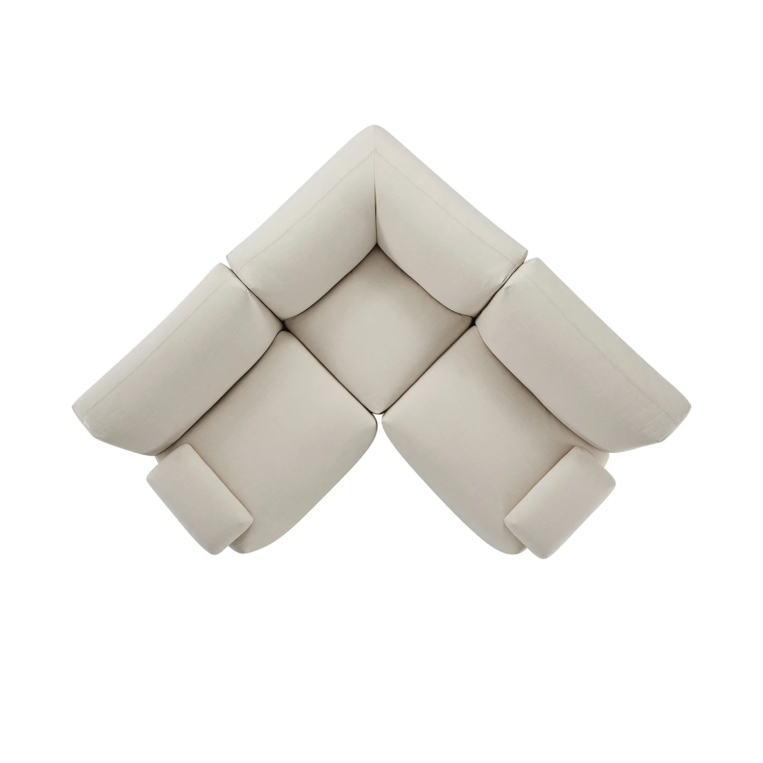 Carlyle Beige Cotton Blend Modular Sofa, Compact Corner Set - Image 11