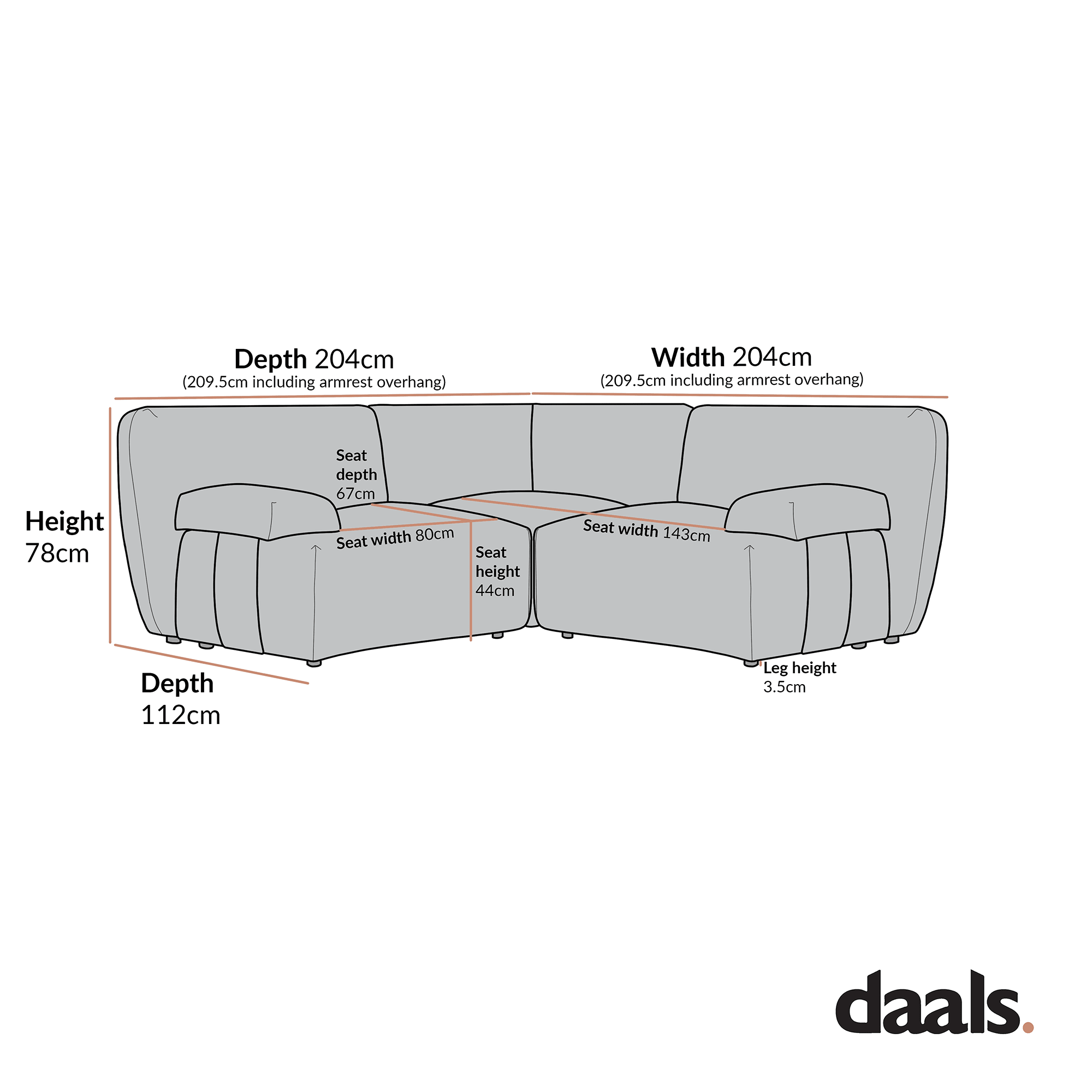 Carlyle Beige Cotton Blend Modular Sofa, Compact Corner Set - Image 8