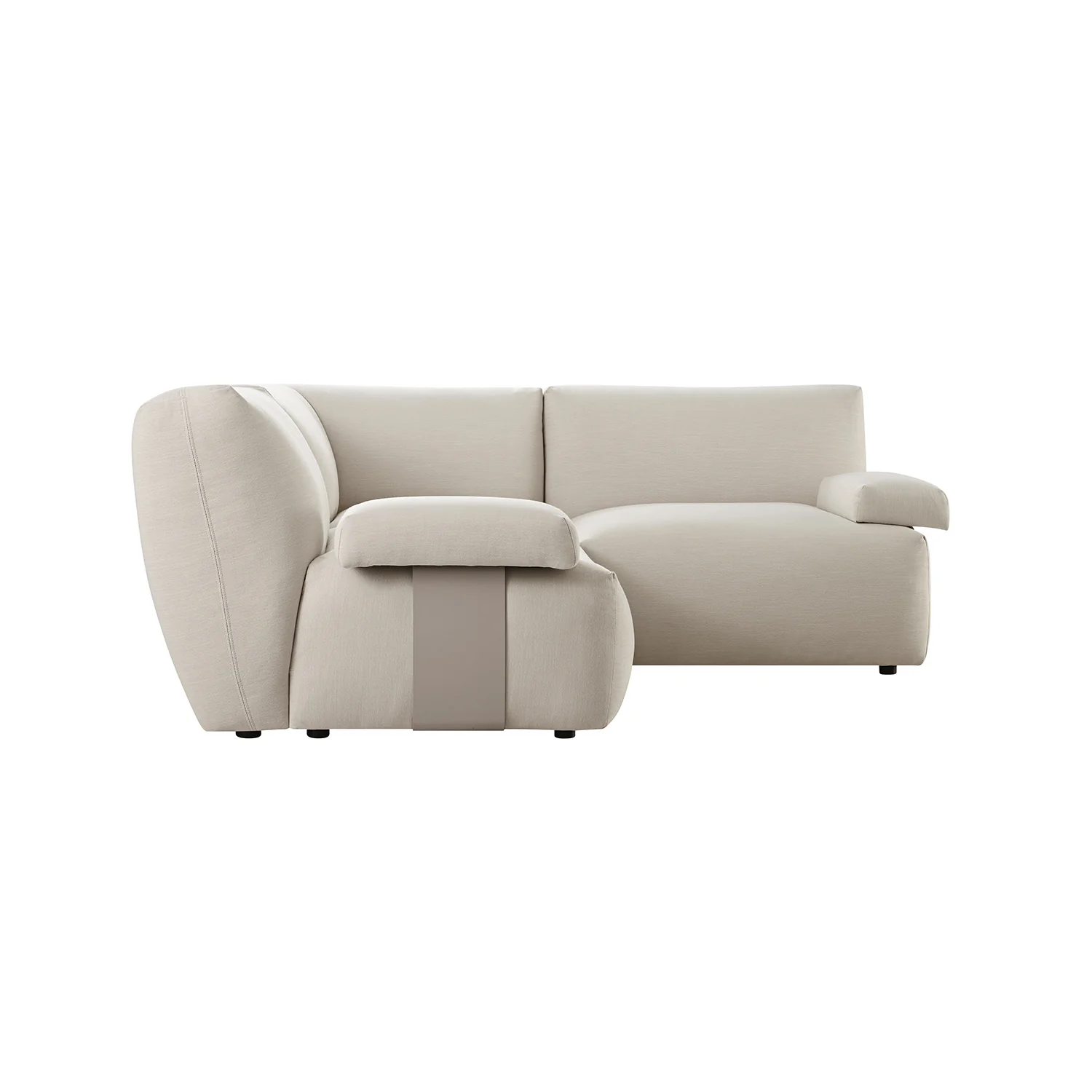 Carlyle Beige Cotton Blend Modular Sofa, Compact Corner Set - Image 9