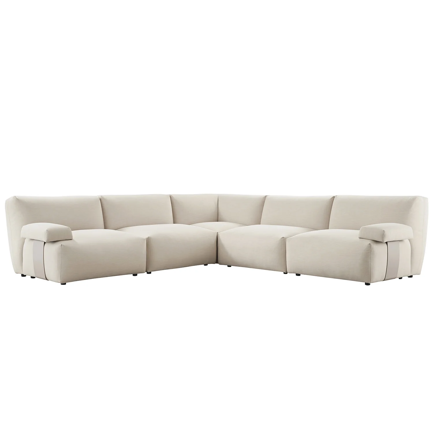 Carlyle Beige Cotton Blend Modular Sofa, Large Corner Set - Image 7