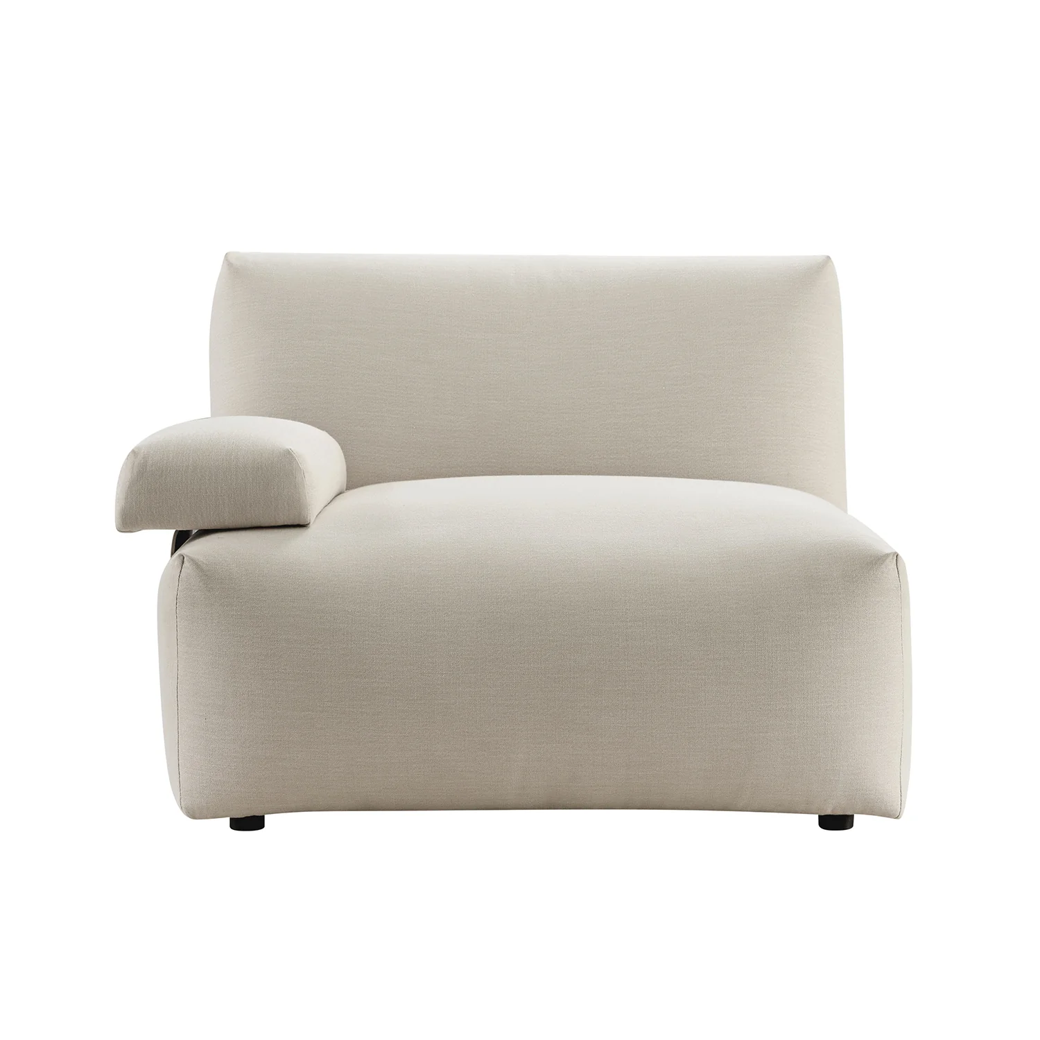 Carlyle Beige Cotton Blend Modular Sofa, Side Seat - Image 6