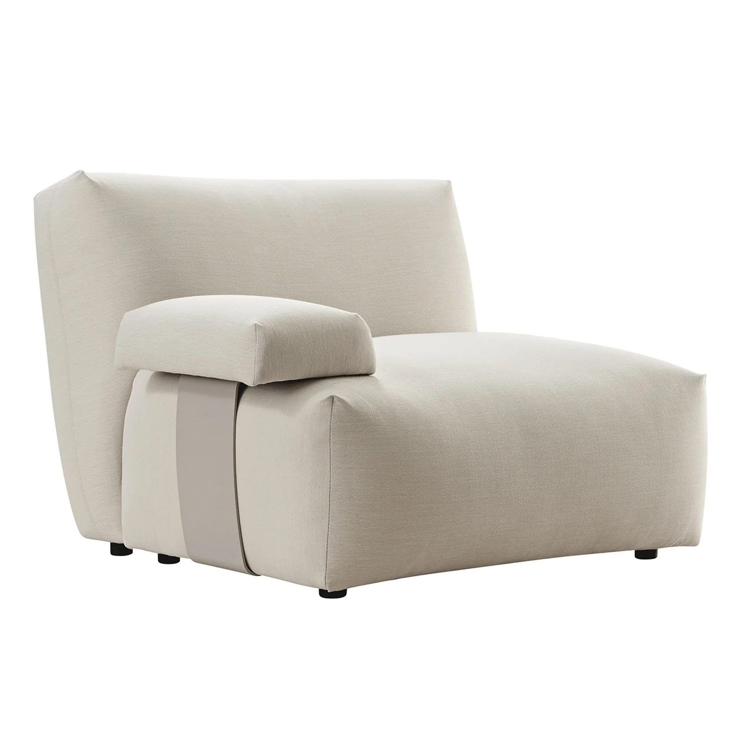 Carlyle Beige Cotton Blend Modular Sofa, Side Seat - Image 7