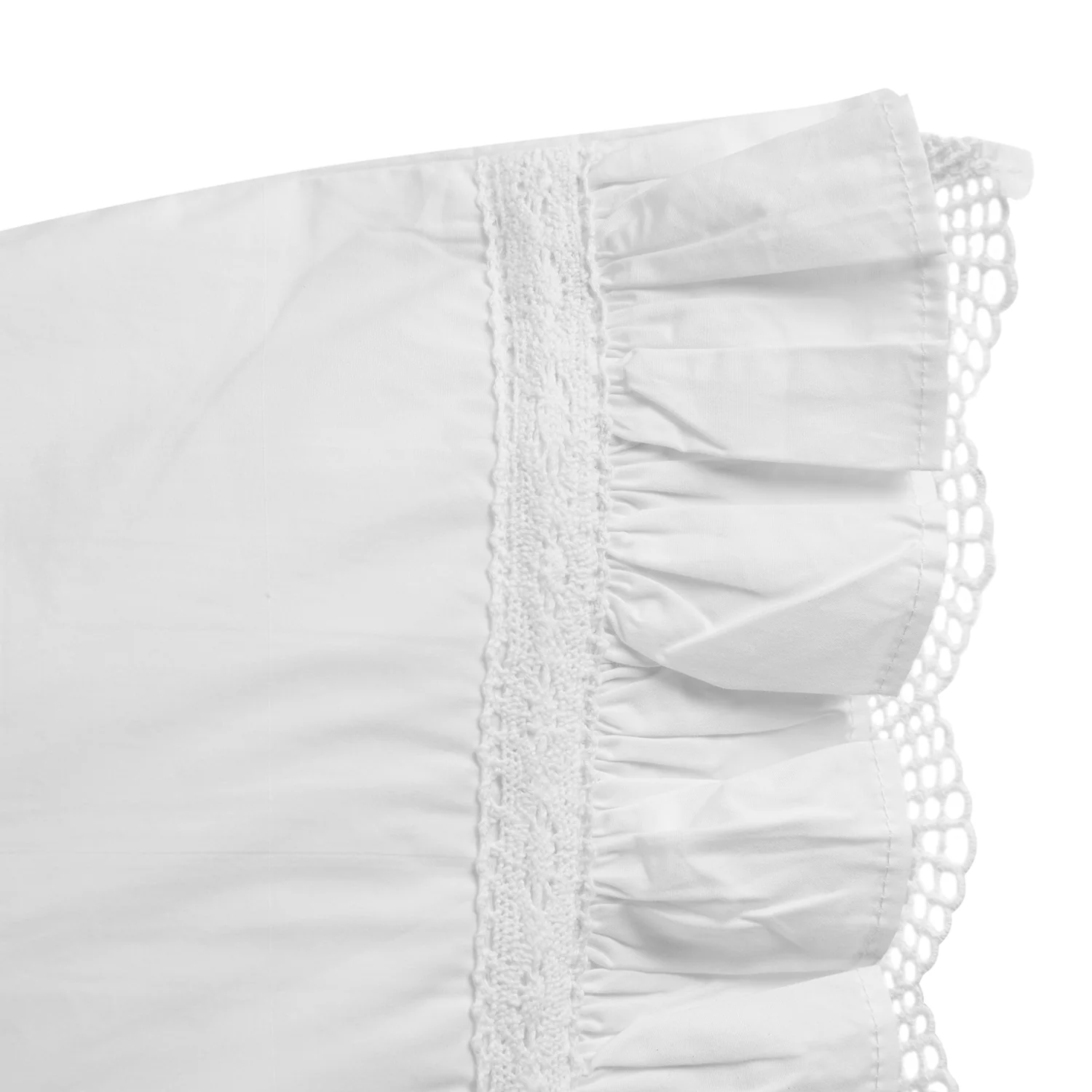 Castillo White Lace 300 Thread Count Cotton Percale King Size Pillowcases - Pair - Image 4
