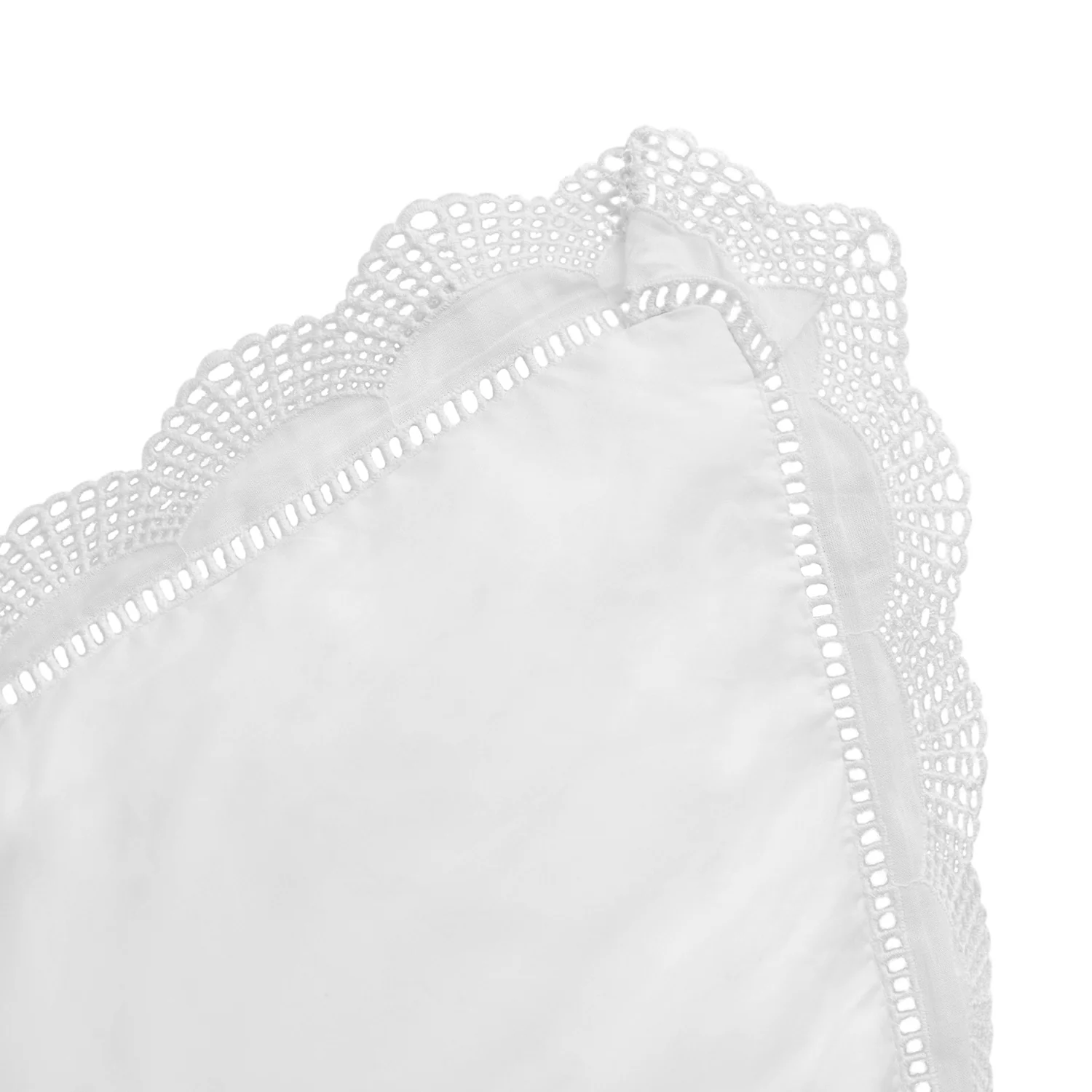 Castillo White Lace 300 Thread Count Cotton Percale Regular Pillowcases - Pair - Image 4